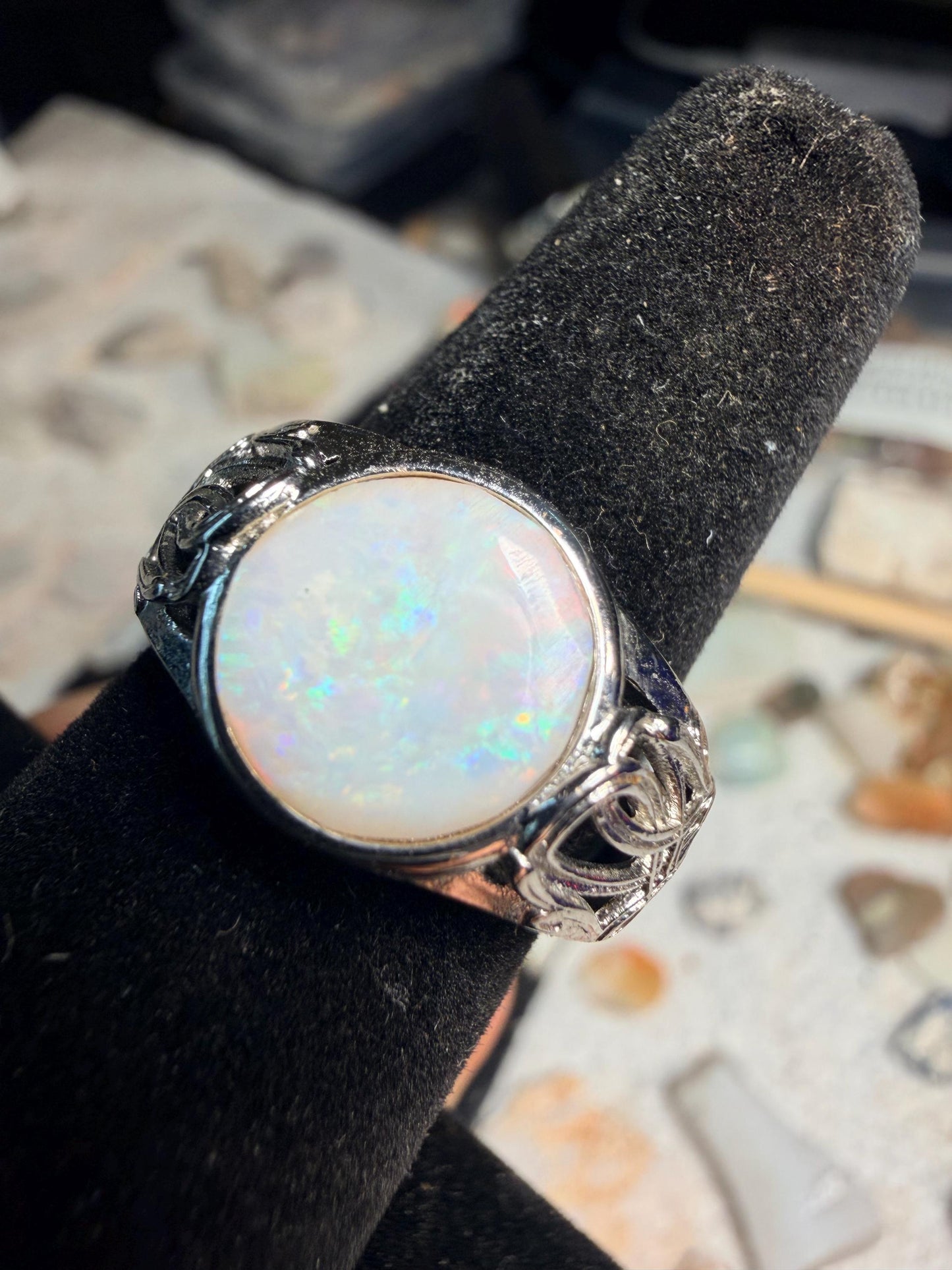 1.8 carat Australian opal adjustable ring