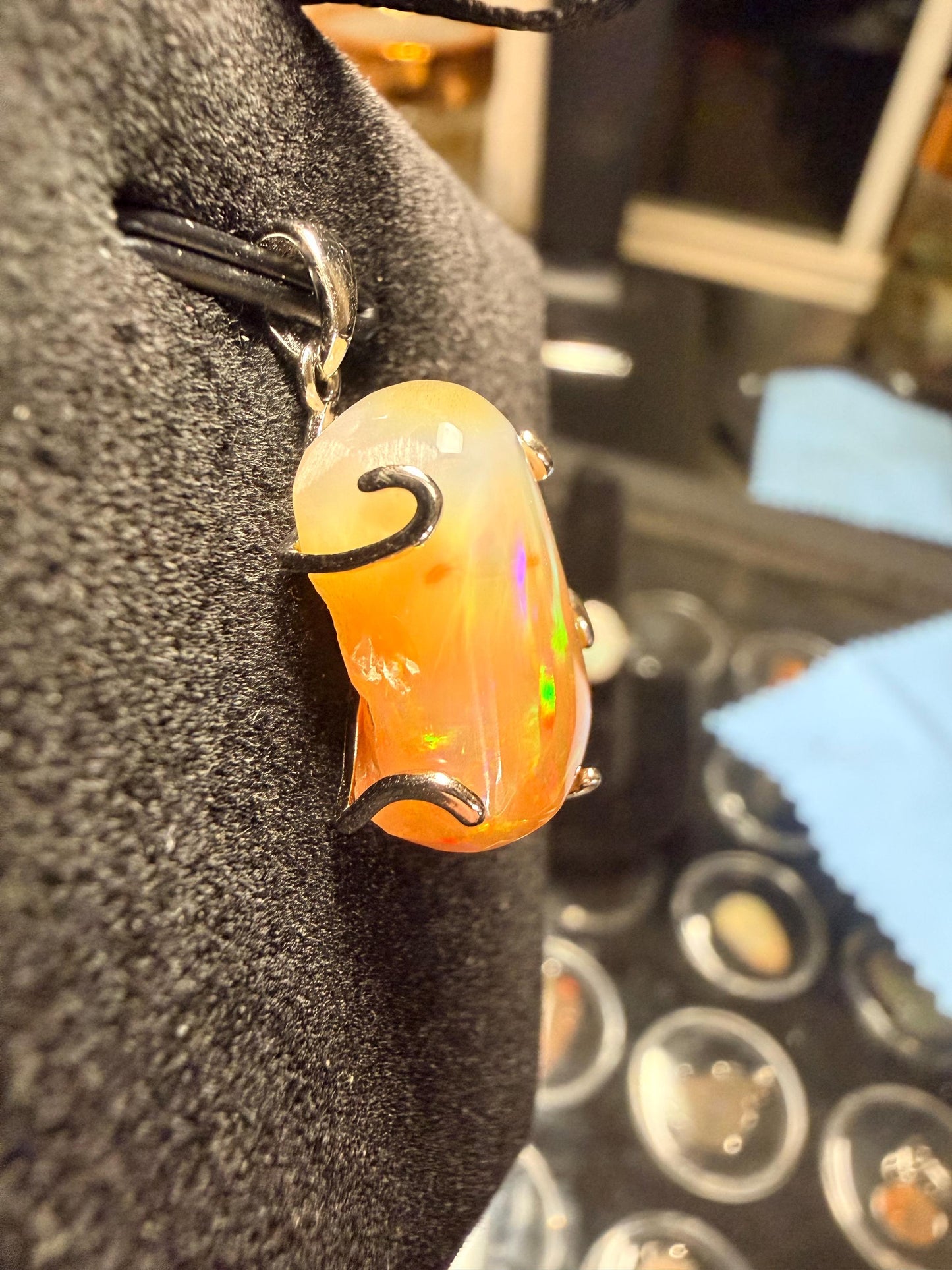 11.9 carat Ethiopian opal pendant