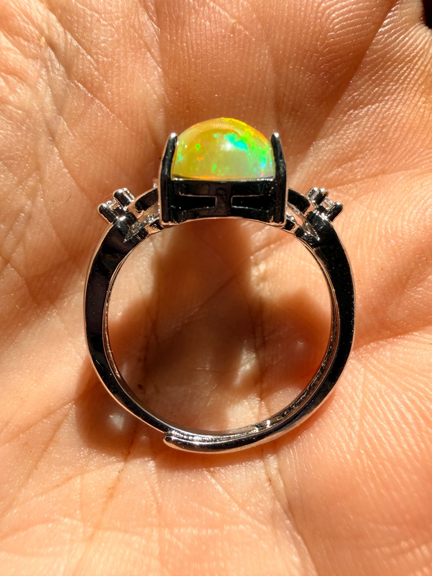 1.9 carat Ethiopian opal adjustable ring