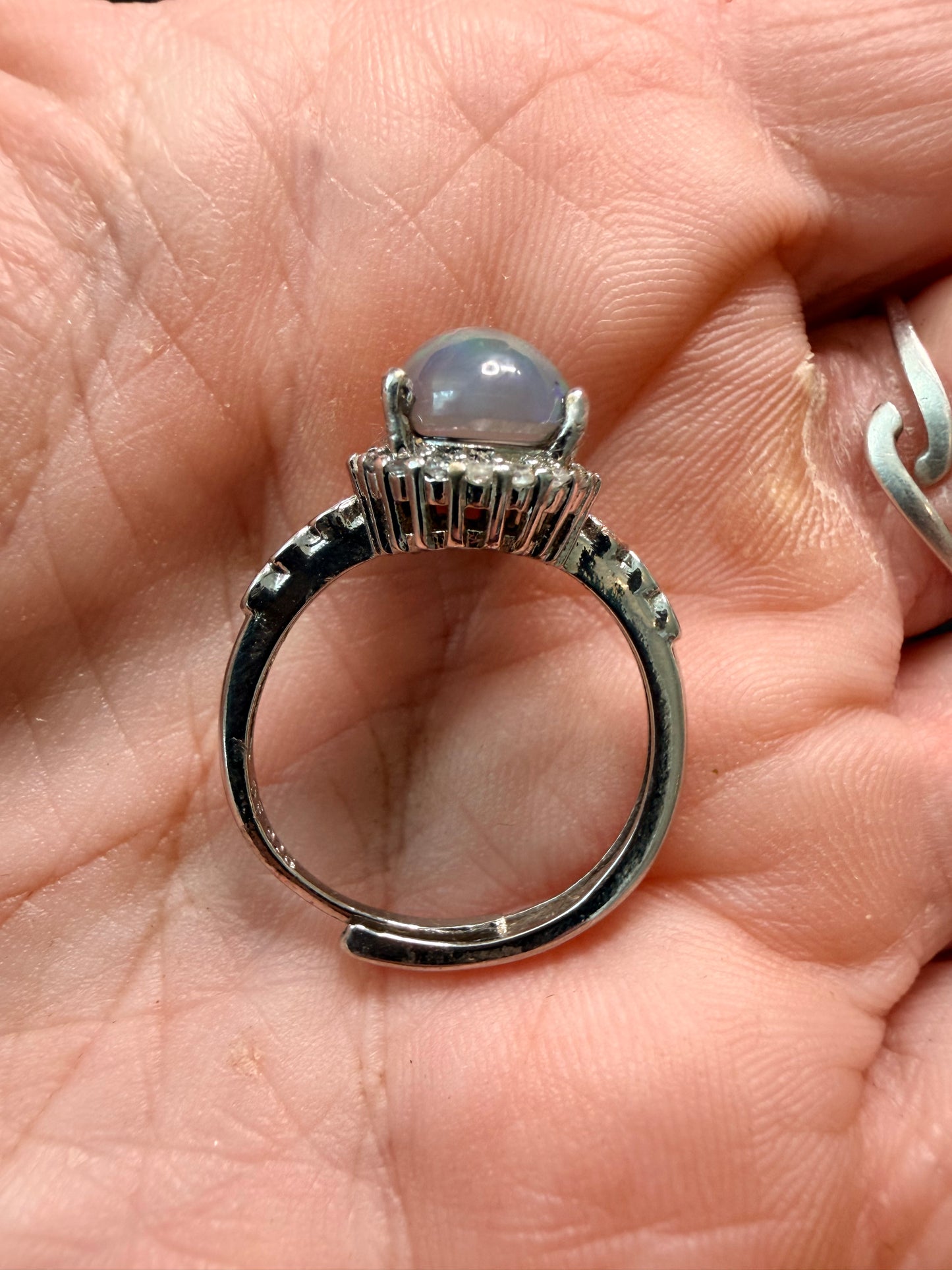 2.2 carat Ethiopian opal adjustable ring confetti