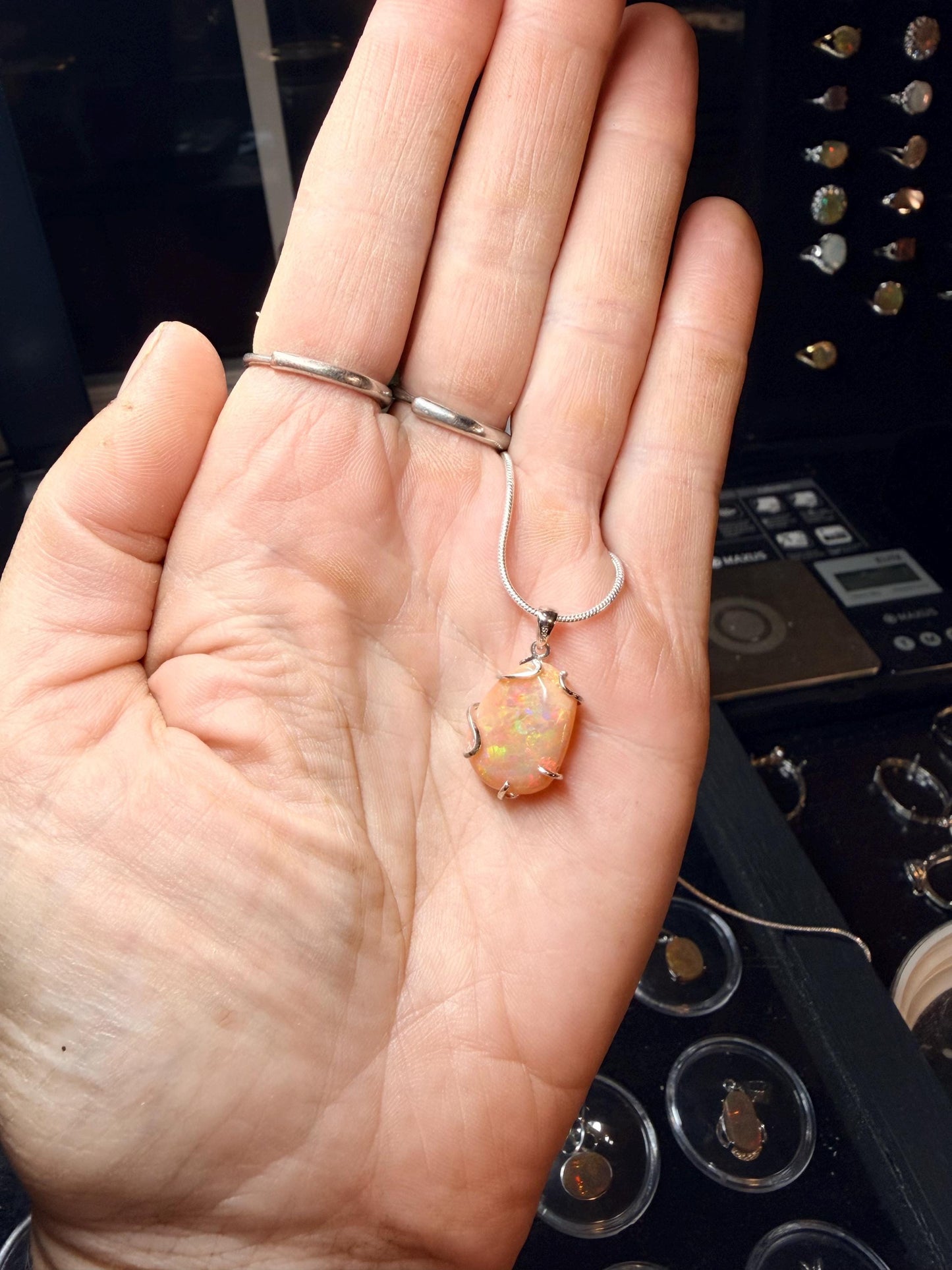 7.7 carat Ethiopian opal pendant