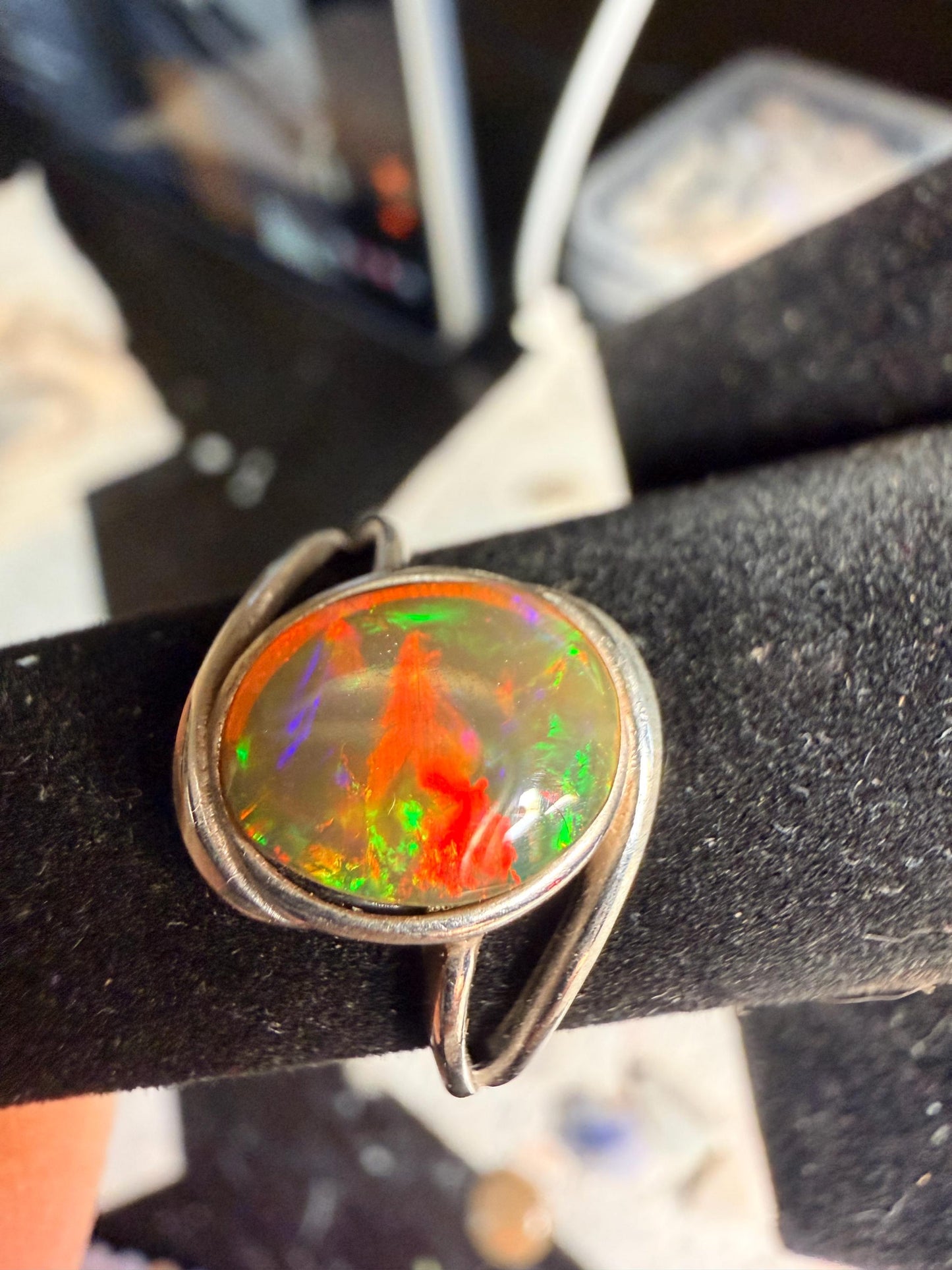 2.2 carat Ethiopian opal adjustable ring all natural