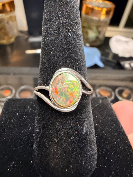 2.1 carat Ethiopian opal adjustable ring