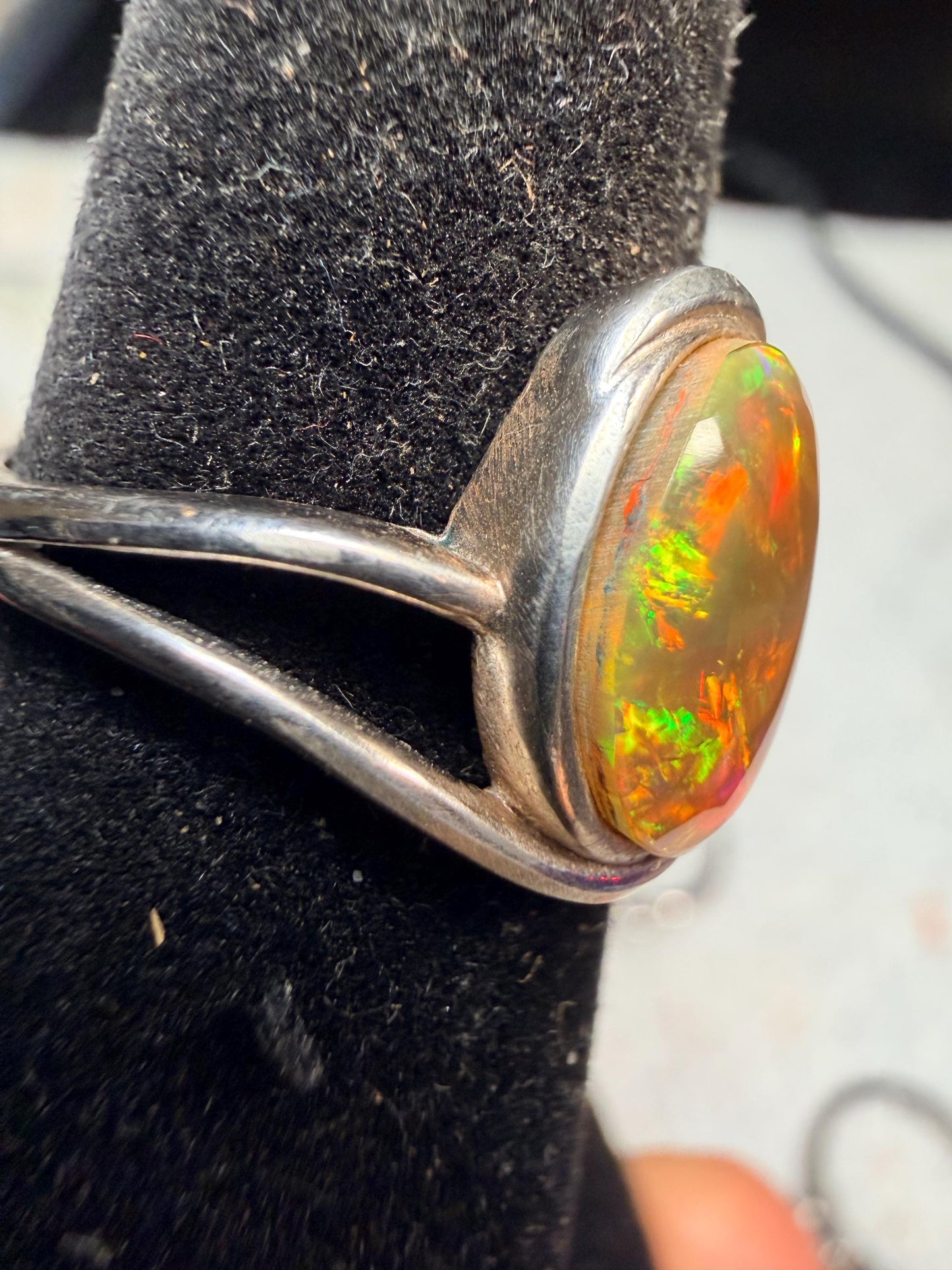 2.2 carat Ethiopian opal adjustable ring all natural