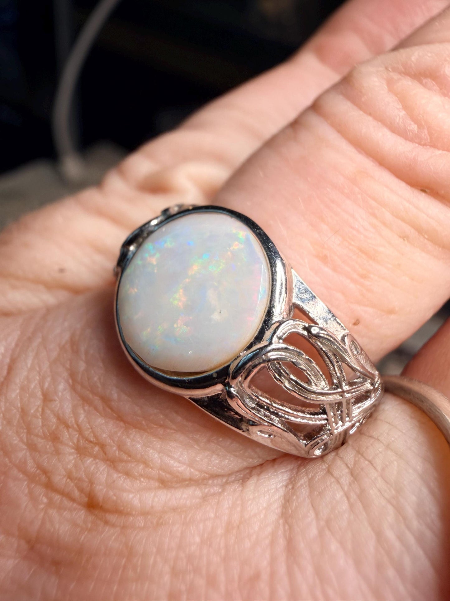 1.8 carat Australian opal adjustable ring