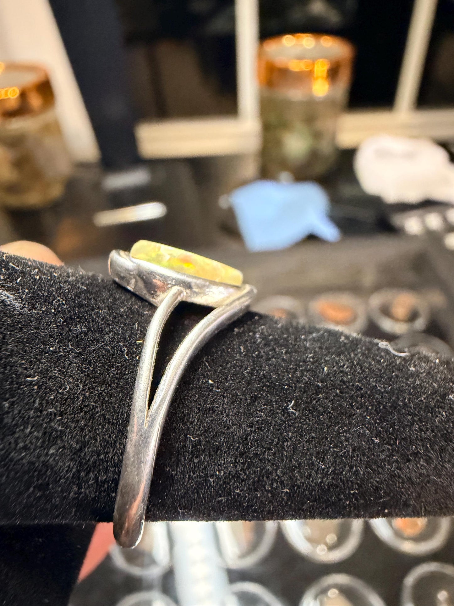 2.1 carat Ethiopian opal adjustable ring