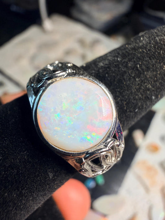 1.8 carat Australian opal adjustable ring