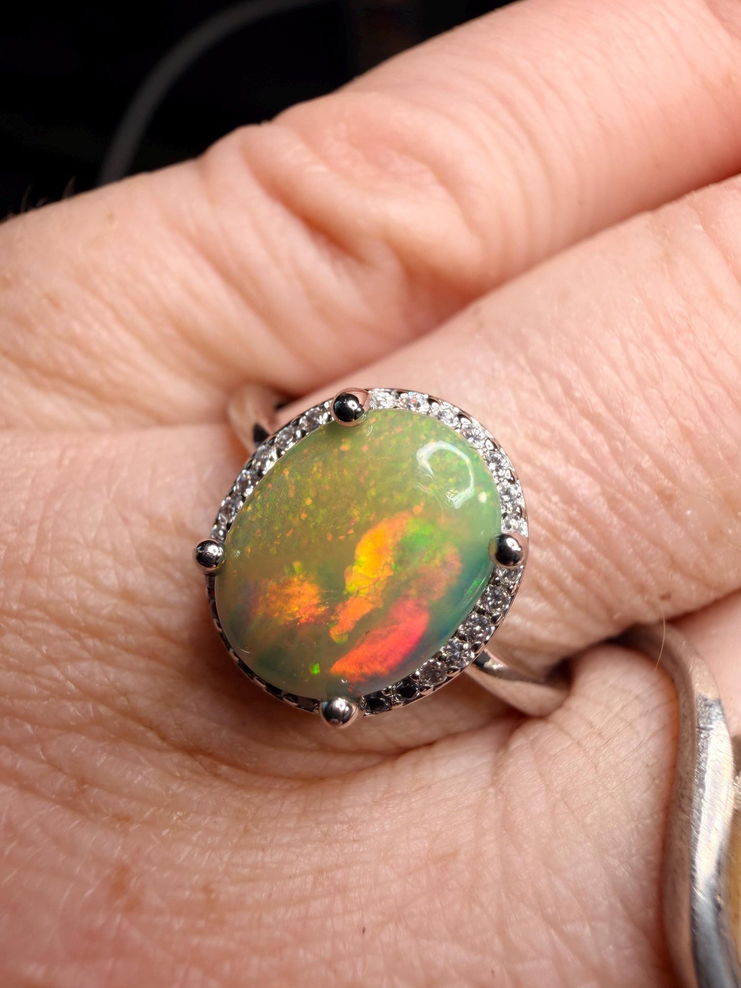 Super unique dark base Ethiopian opal 2.4 carats