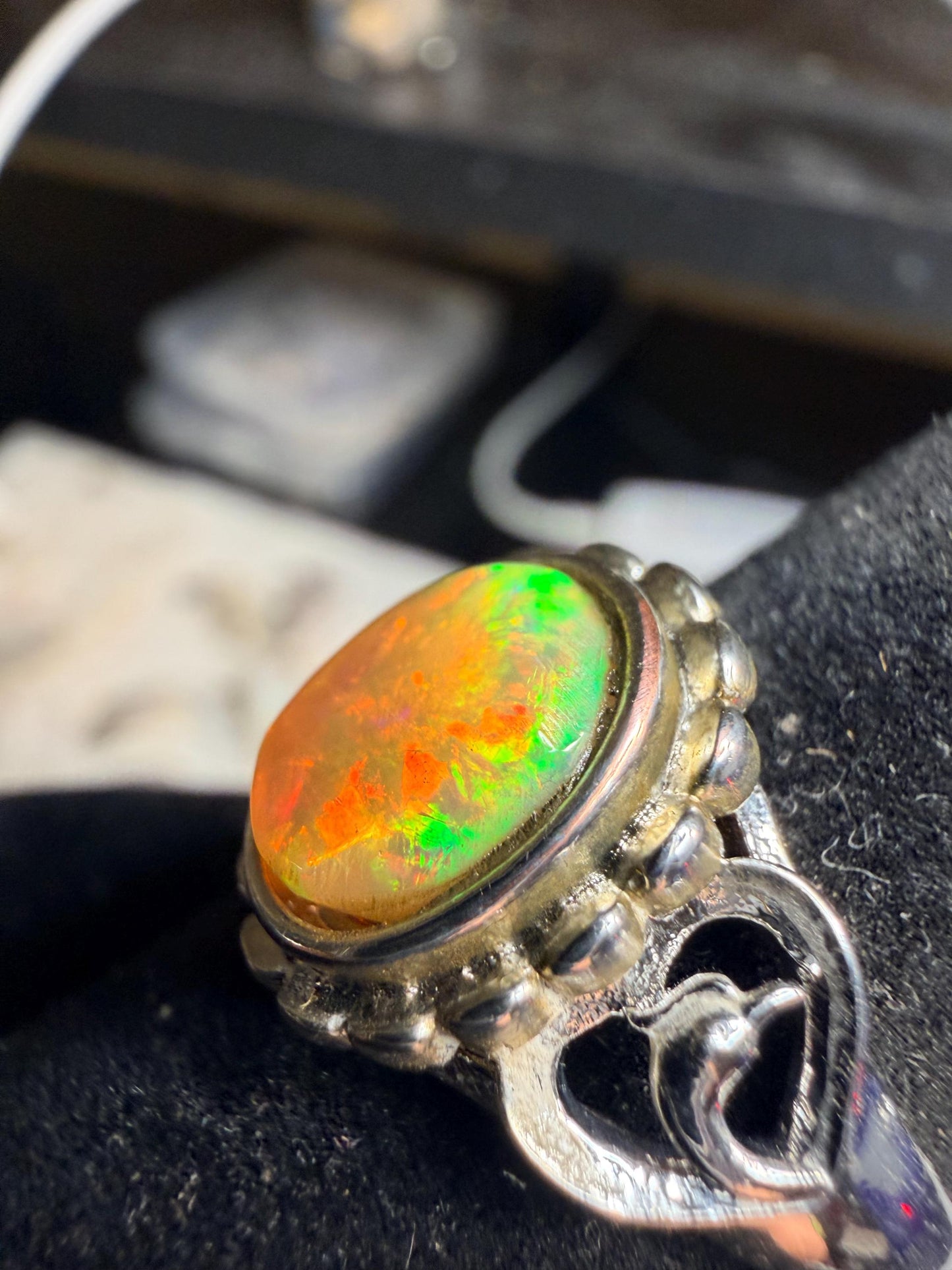 1.9 carat Ethiopian opal adjustable ring