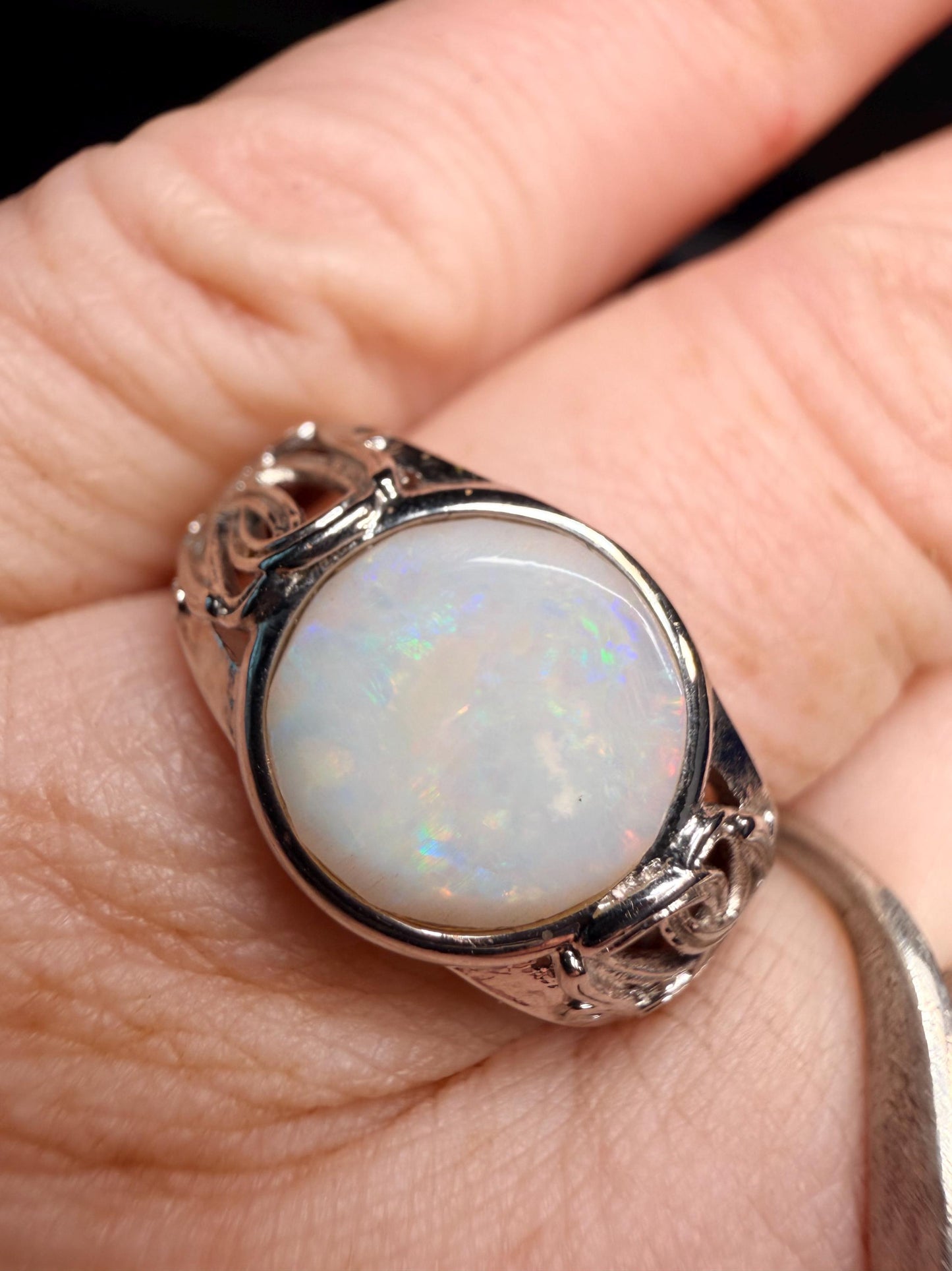 1.8 carat Australian opal adjustable ring
