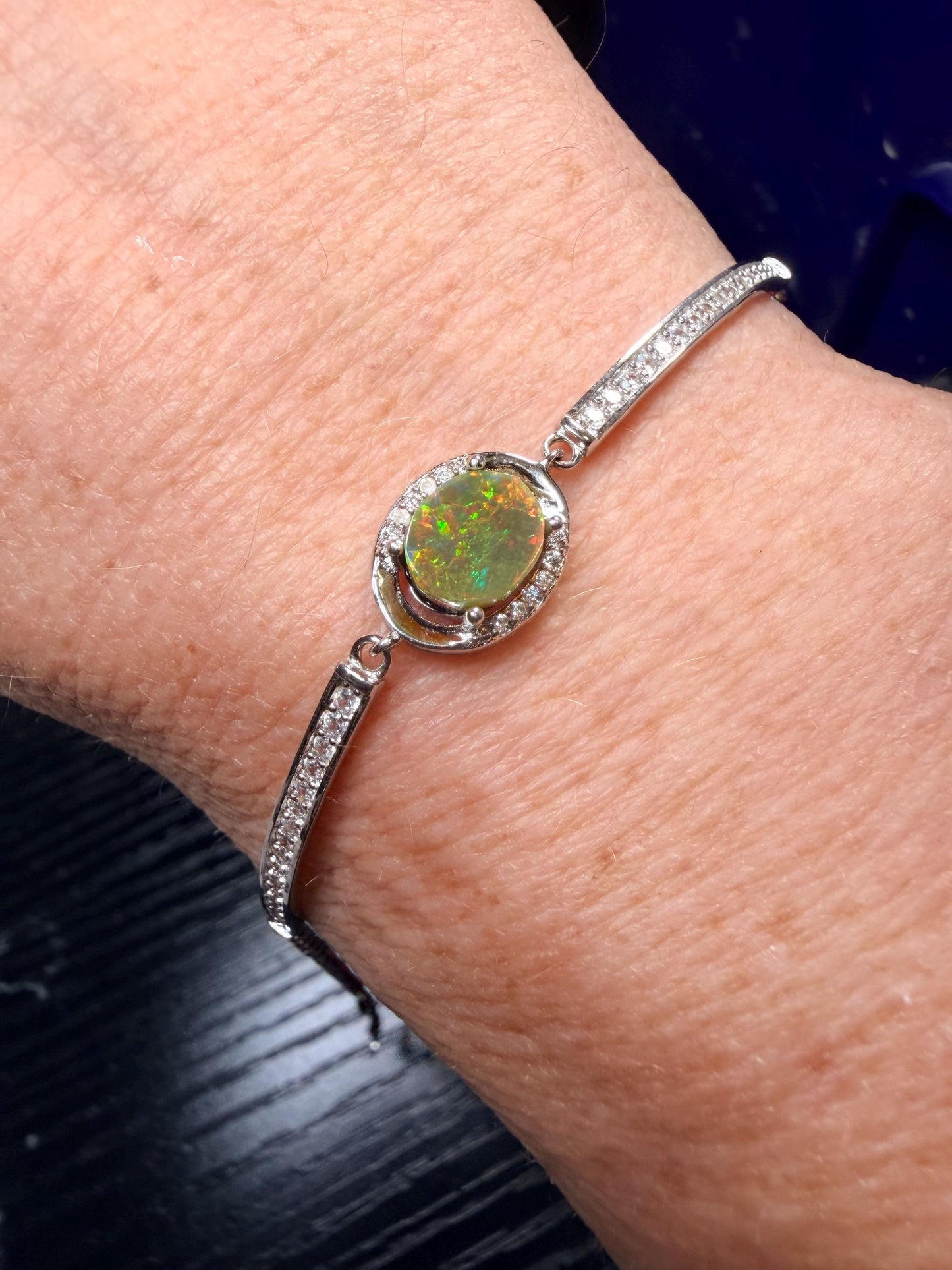 Ethiopian opal bracelet adjustable