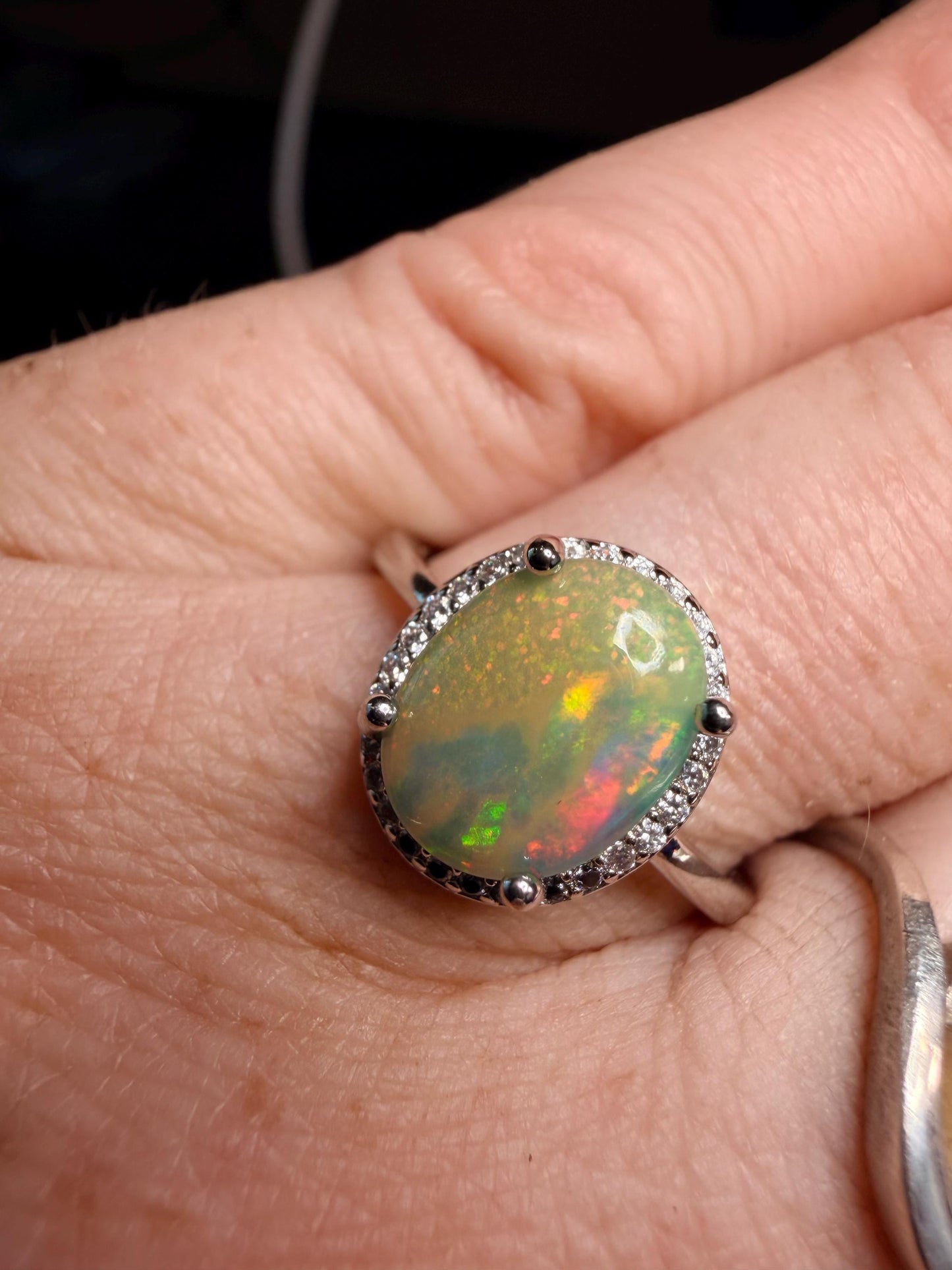 Super unique dark base Ethiopian opal 2.4 carats