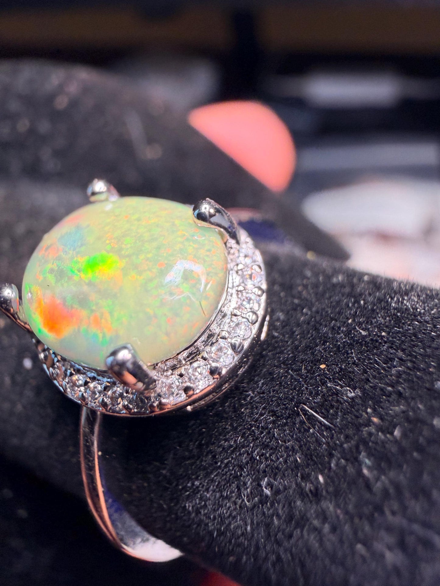 Super unique dark base Ethiopian opal 2.4 carats