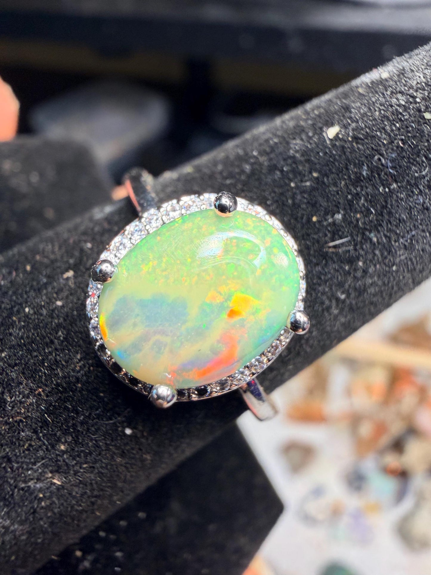Super unique dark base Ethiopian opal 2.4 carats