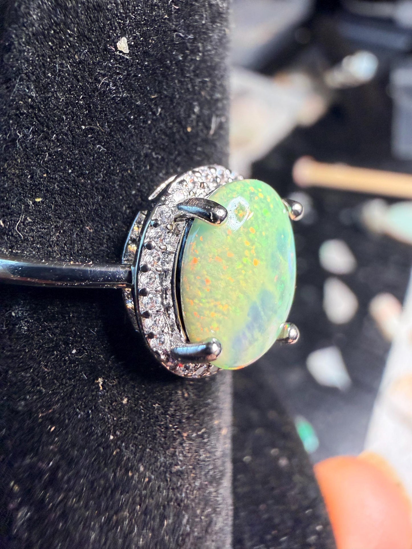 Super unique dark base Ethiopian opal 2.4 carats