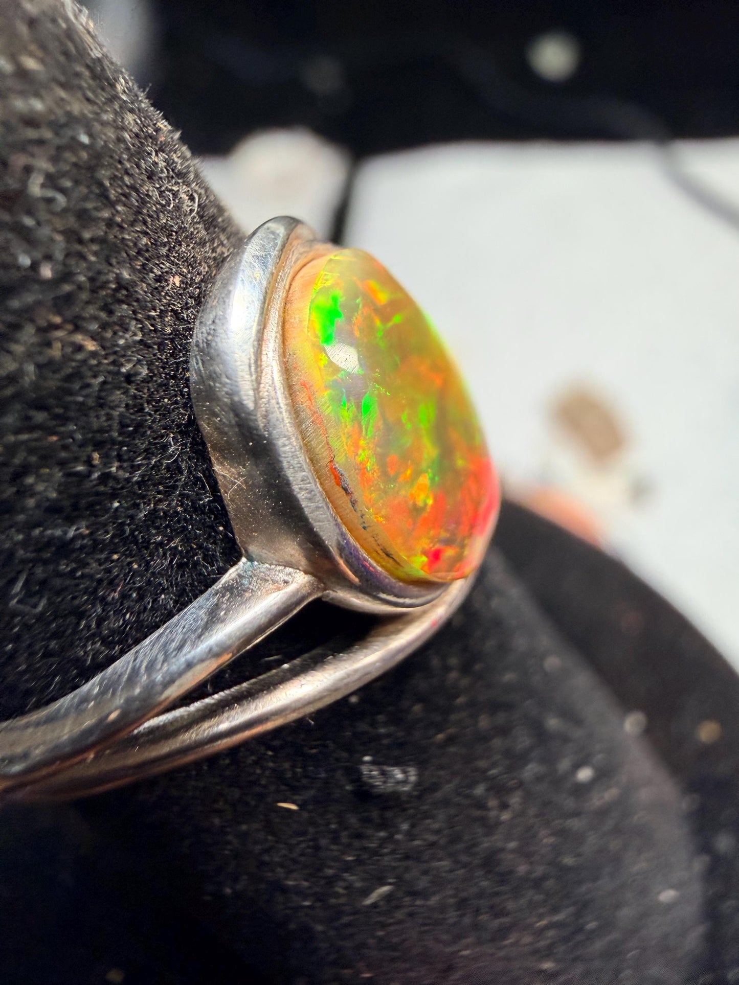 2.2 carat Ethiopian opal adjustable ring all natural