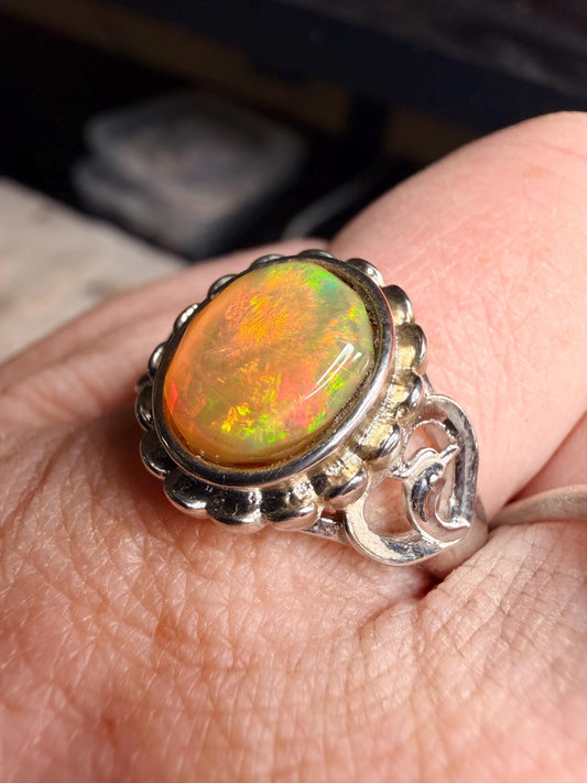 1.9 carat Ethiopian opal adjustable ring