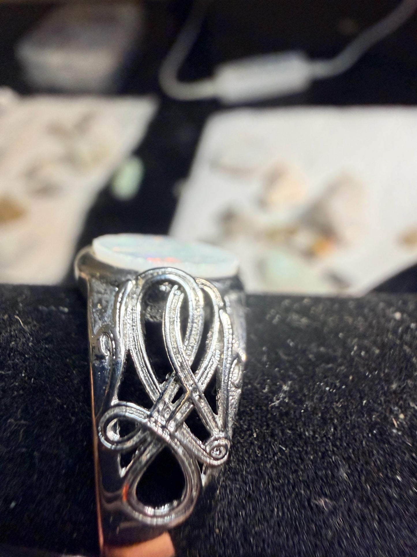 1.9 carat Australian opal adjustable ring Coober Pedy