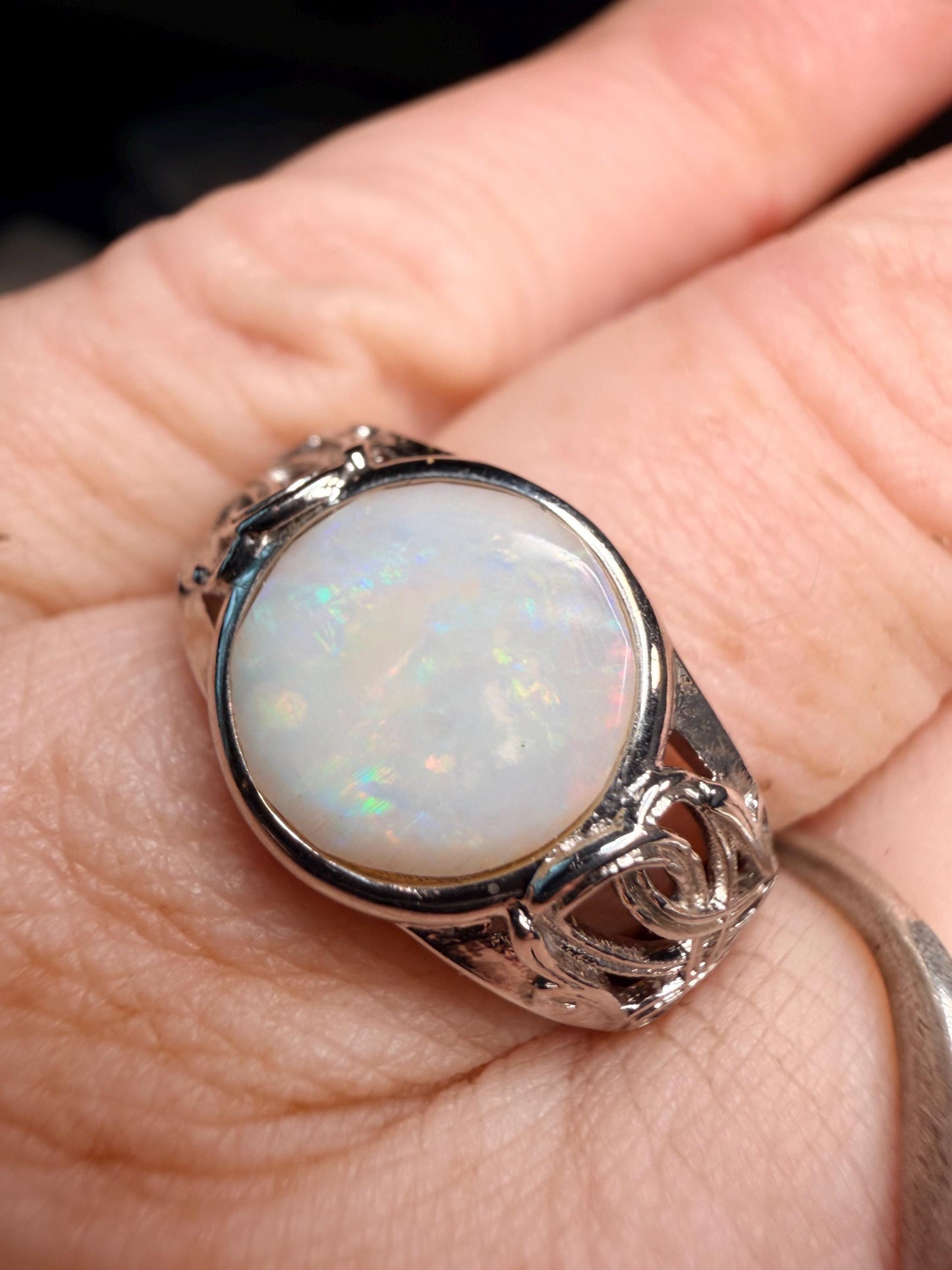 1.8 carat Australian opal adjustable ring