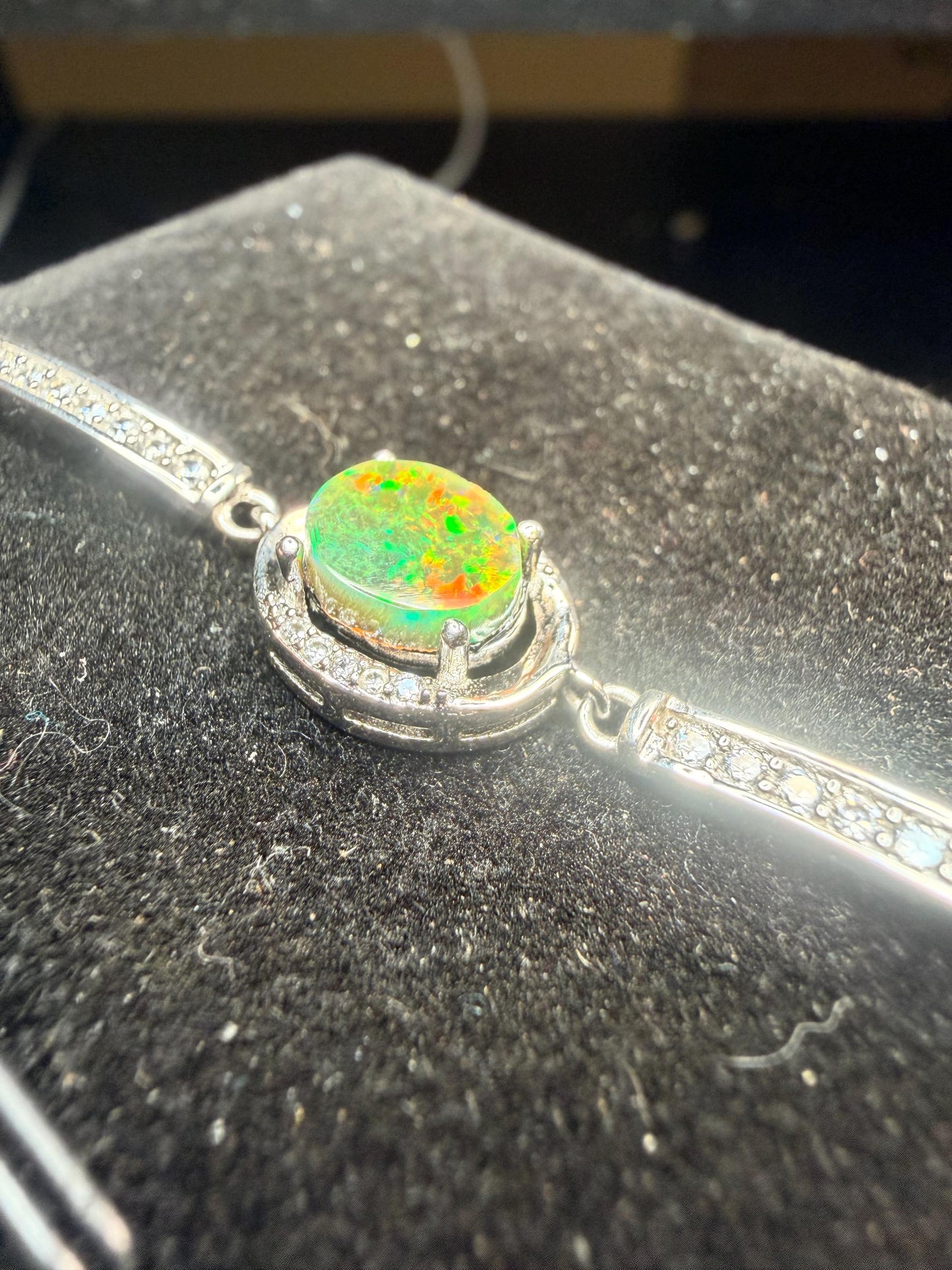 Ethiopian opal bracelet adjustable