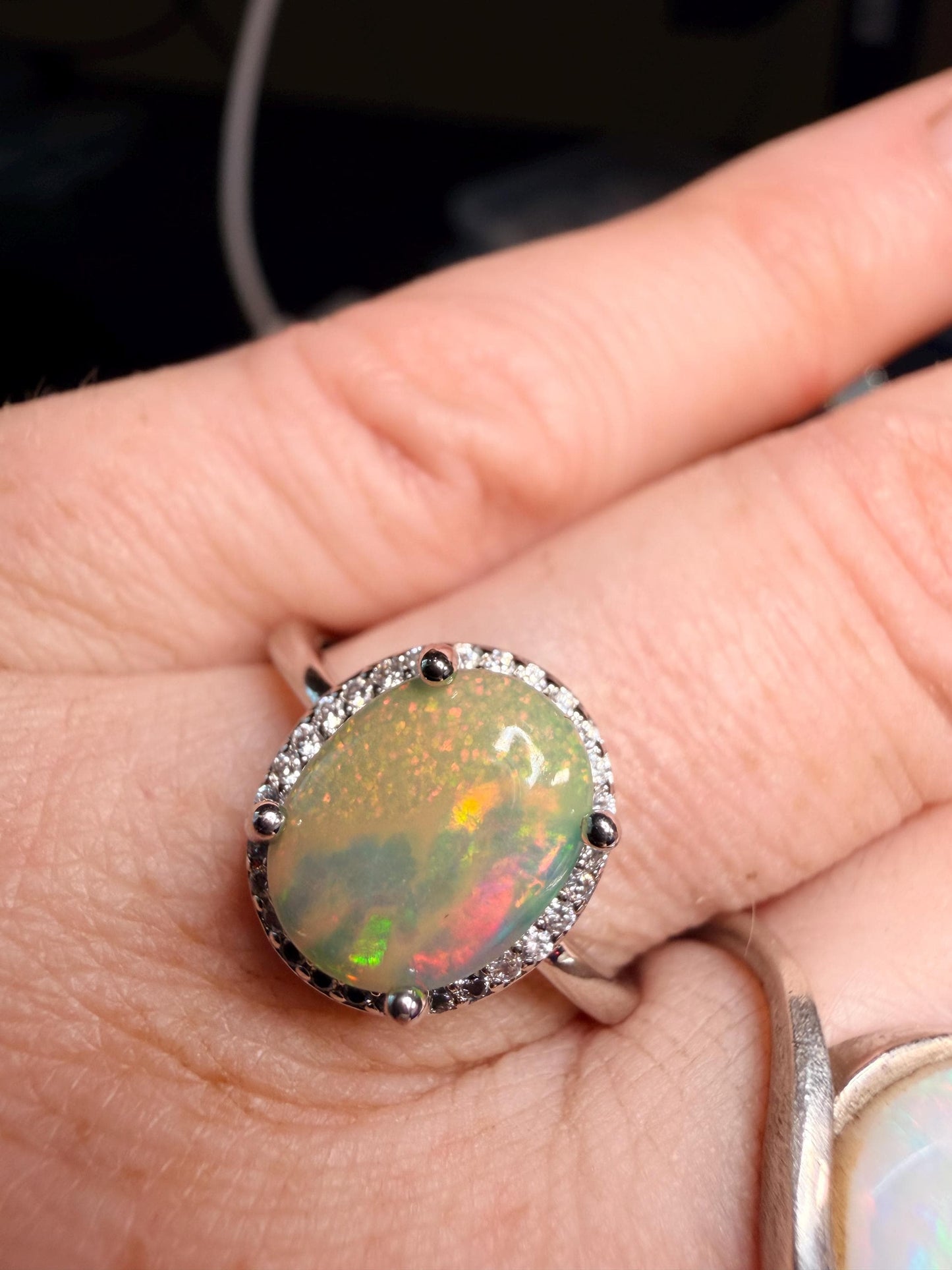 Super unique dark base Ethiopian opal 2.4 carats