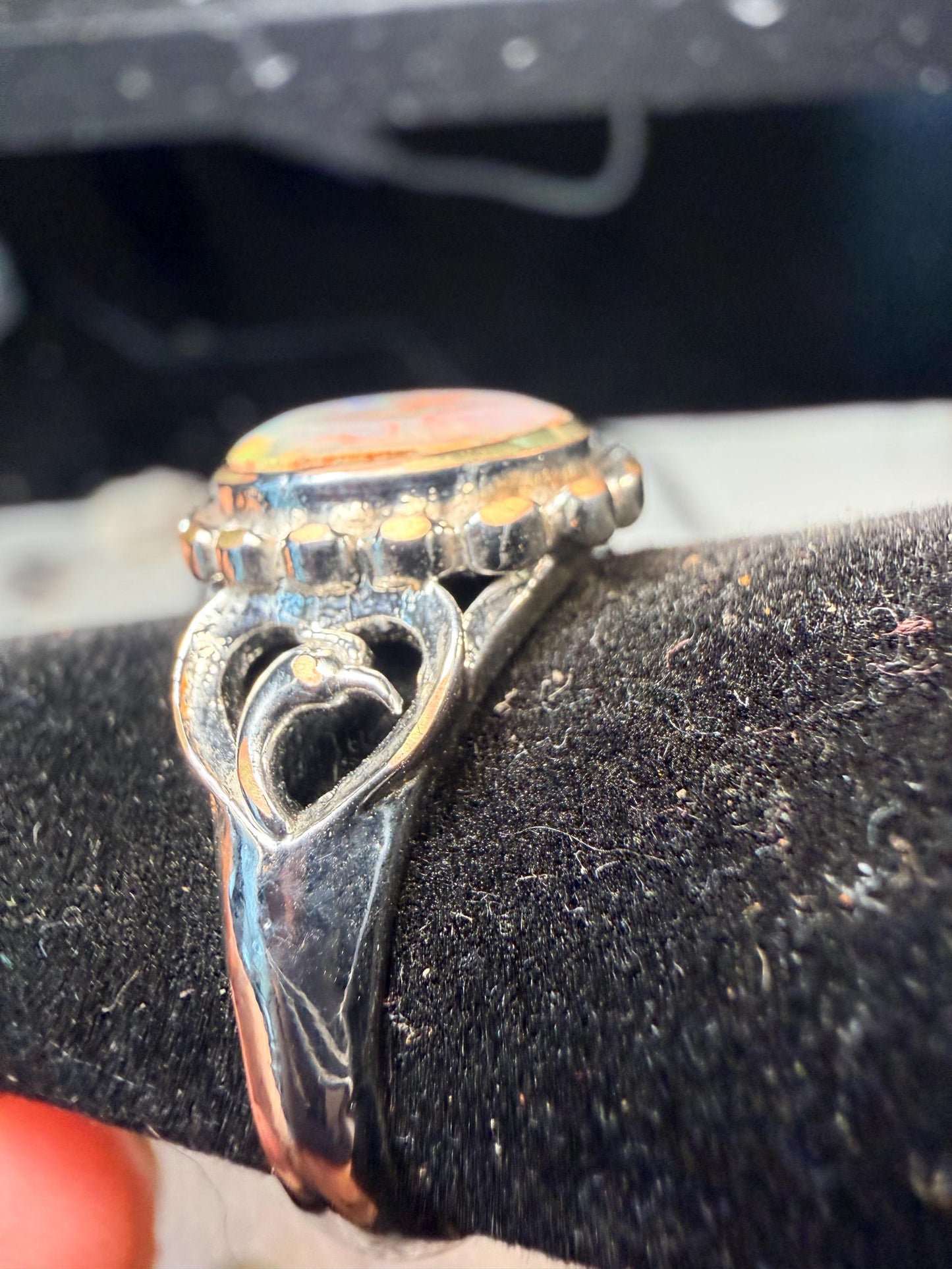 1.7 carat Ethiopian opal set in an adjustable ring