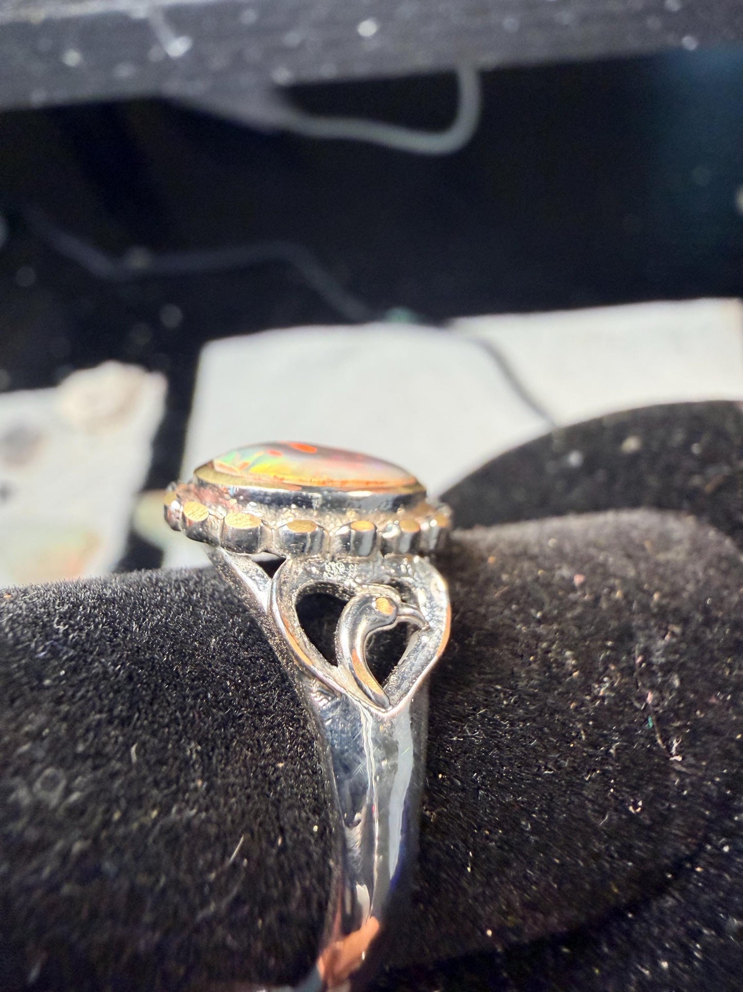 1.7 carat Ethiopian opal set in an adjustable ring