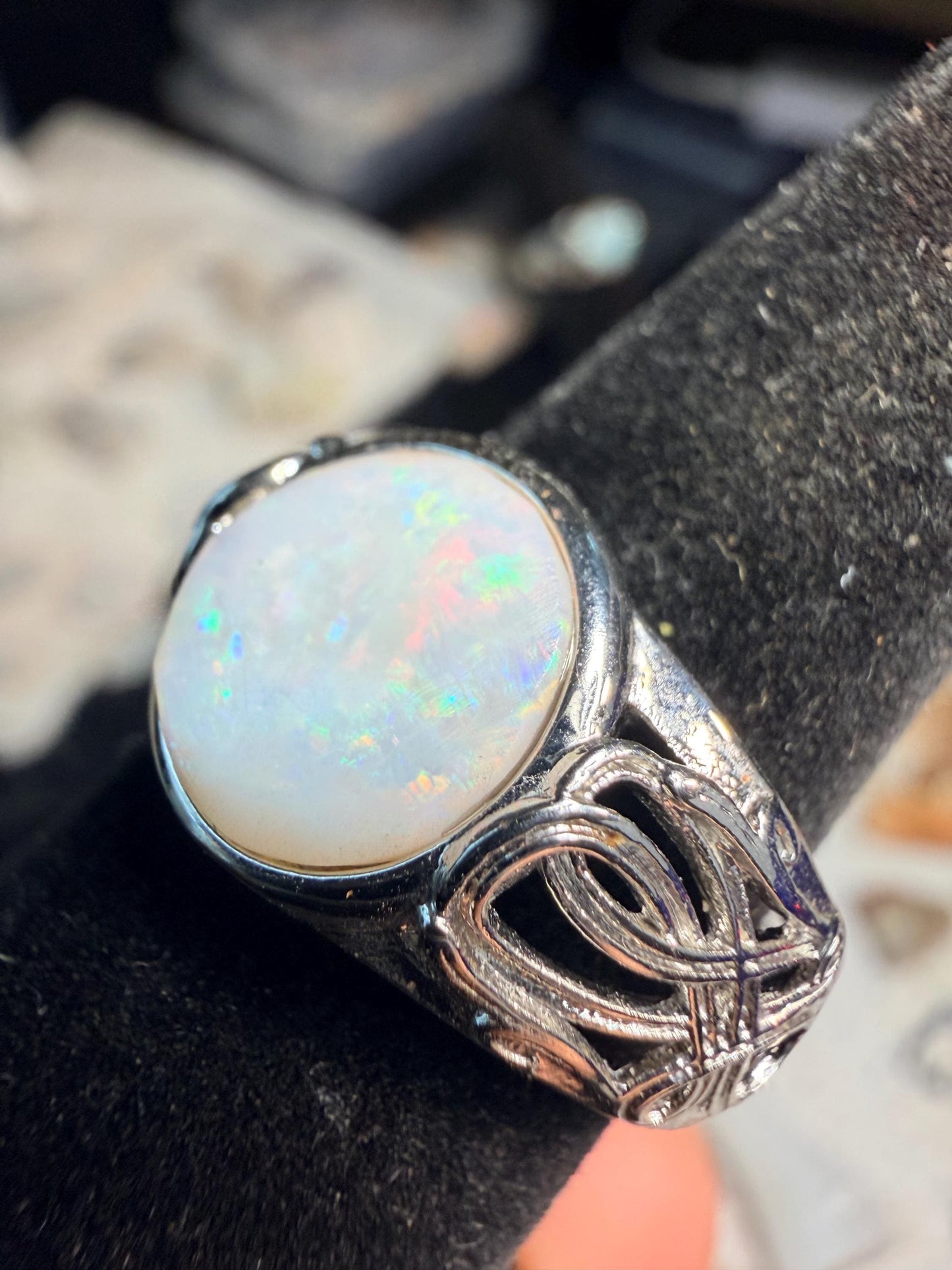 1.8 carat Australian opal adjustable ring