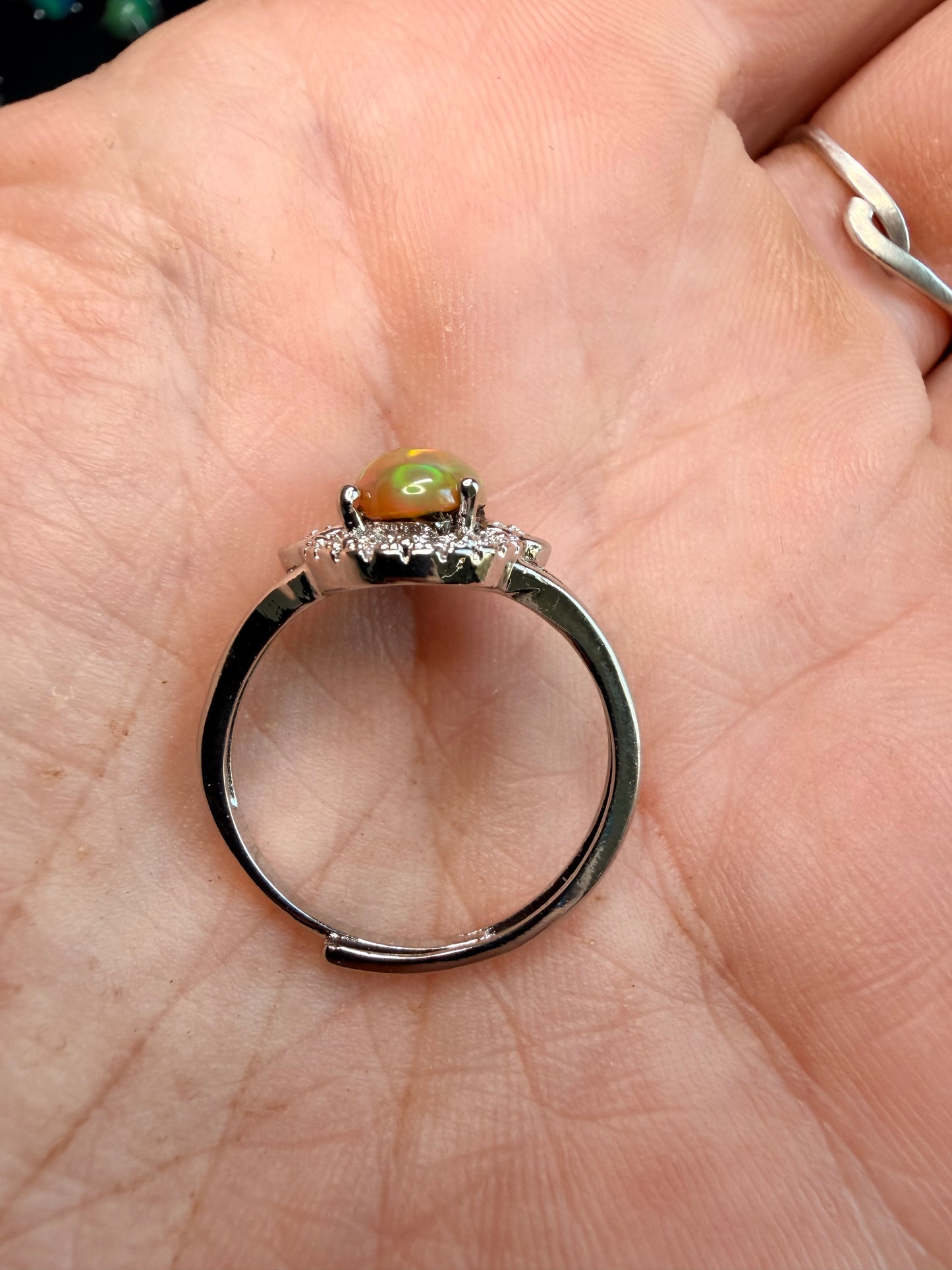 1.2 carat Ethiopian opal adjustable ring