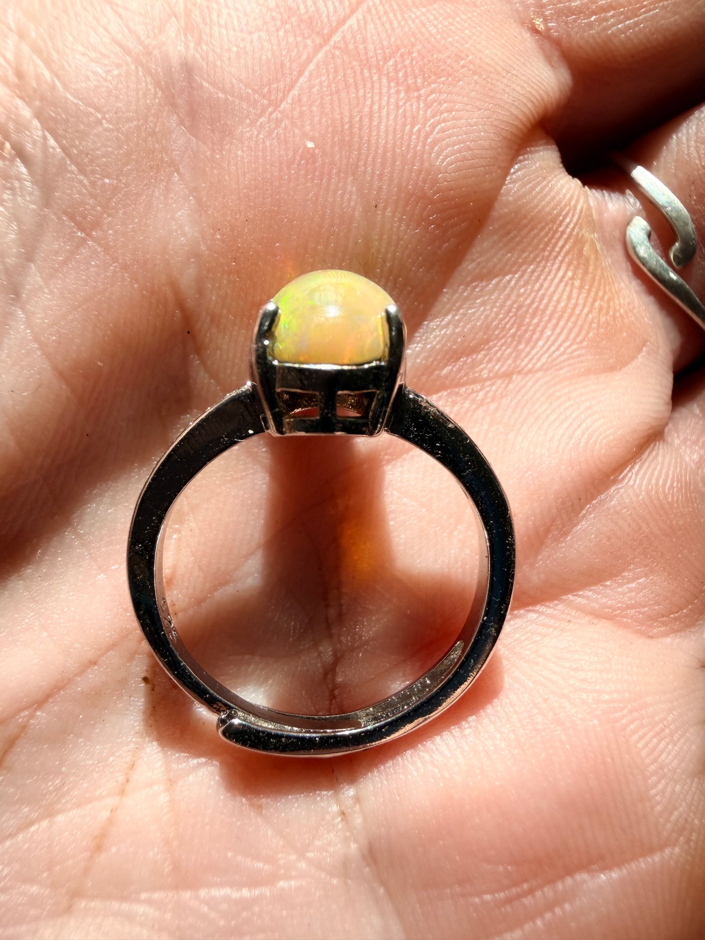1.8 carat Ethiopian opal adjustable ring