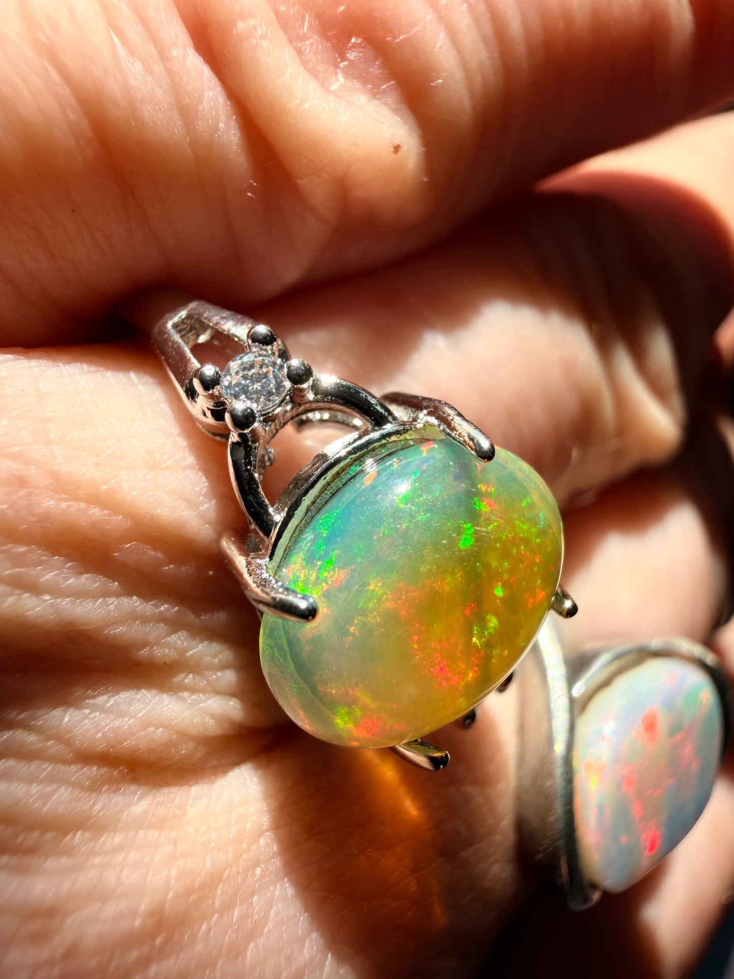 1.9 carat Ethiopian opal adjustable ring