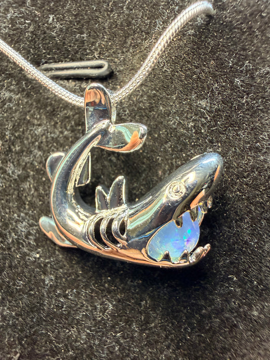 Shark opal sphere pendant