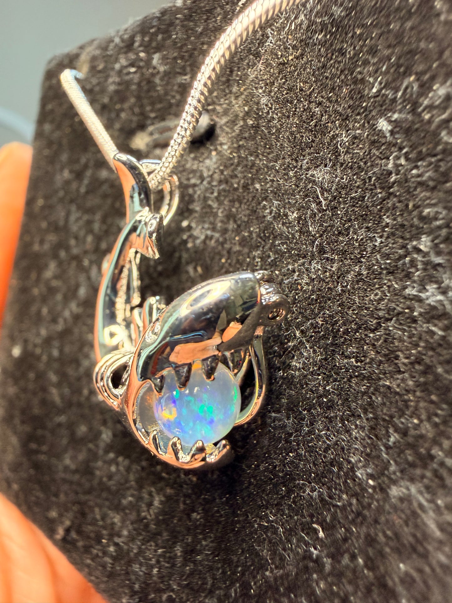 Shark opal sphere pendant