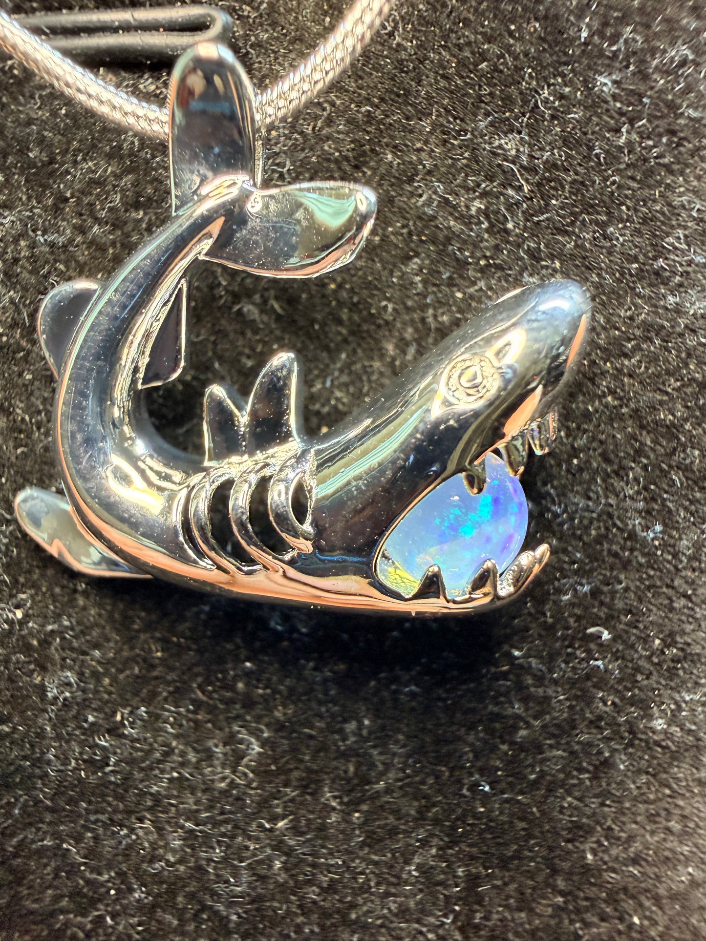 Shark opal sphere pendant