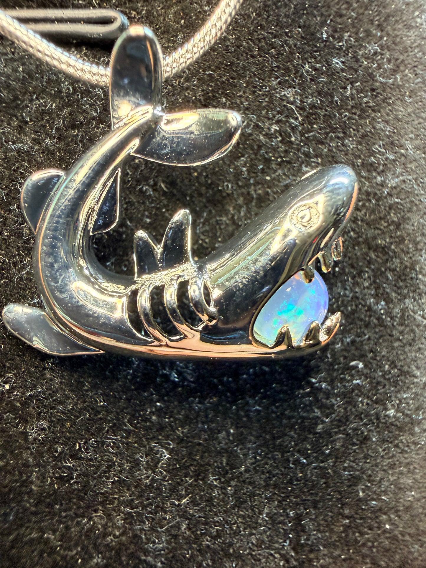 Shark opal sphere pendant