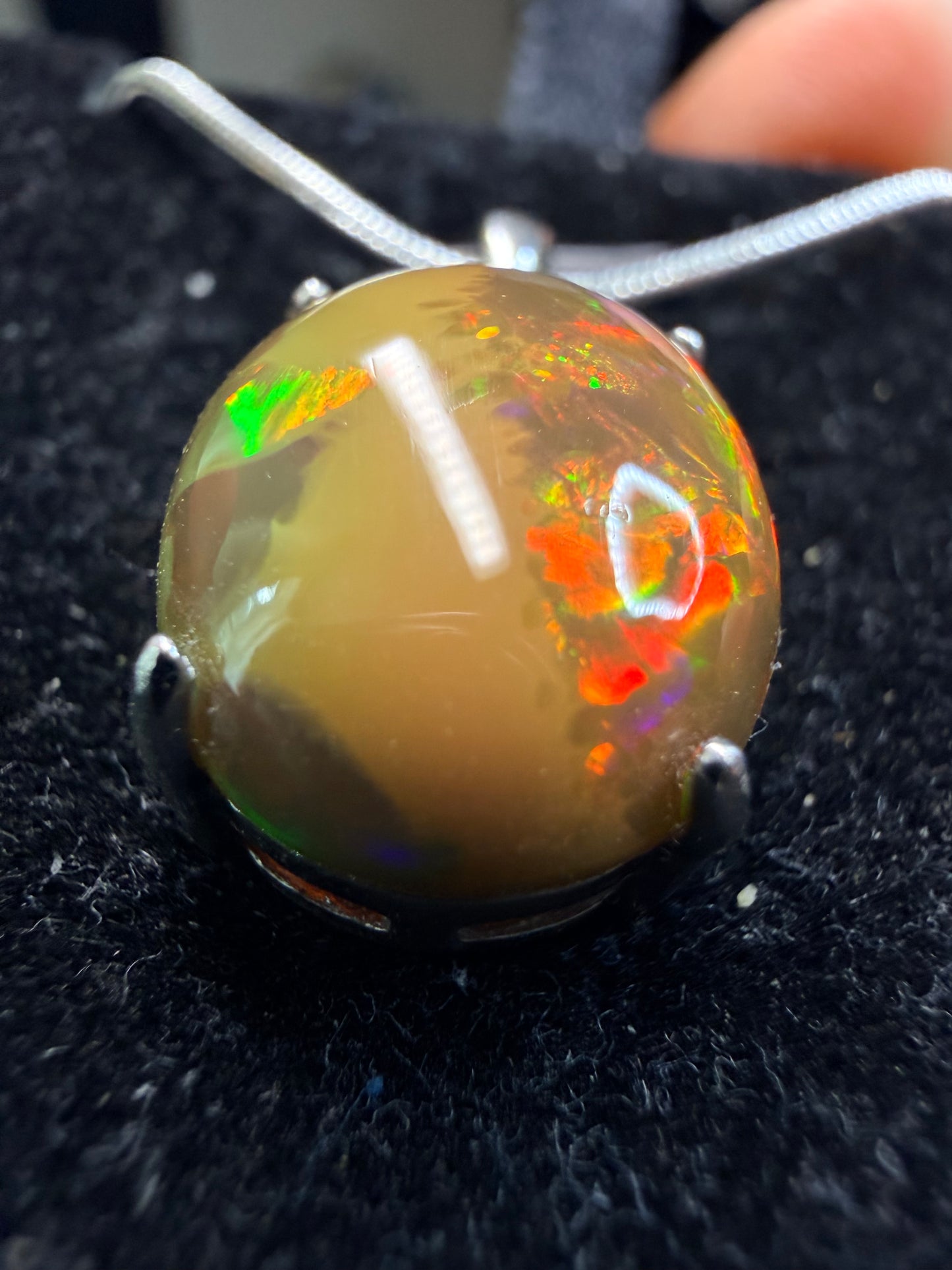 8.05 carat all natural Ethiopian chocolate opal pendant