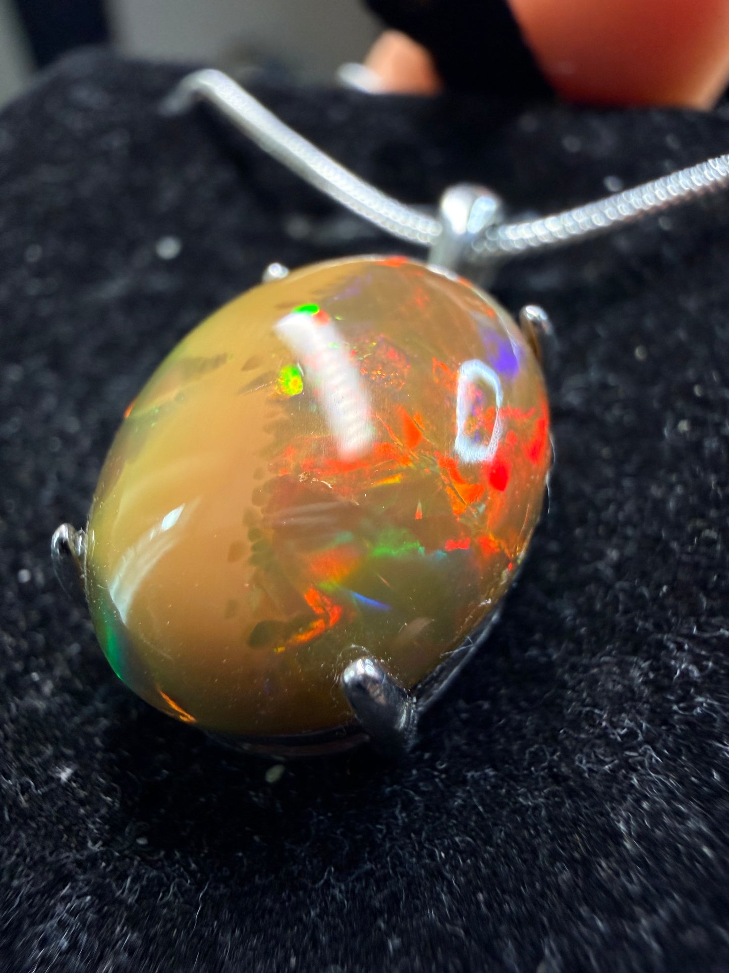 8.05 carat all natural Ethiopian chocolate opal pendant