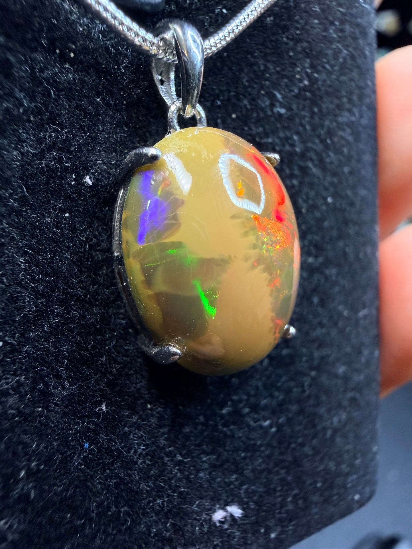8.05 carat all natural Ethiopian chocolate opal pendant