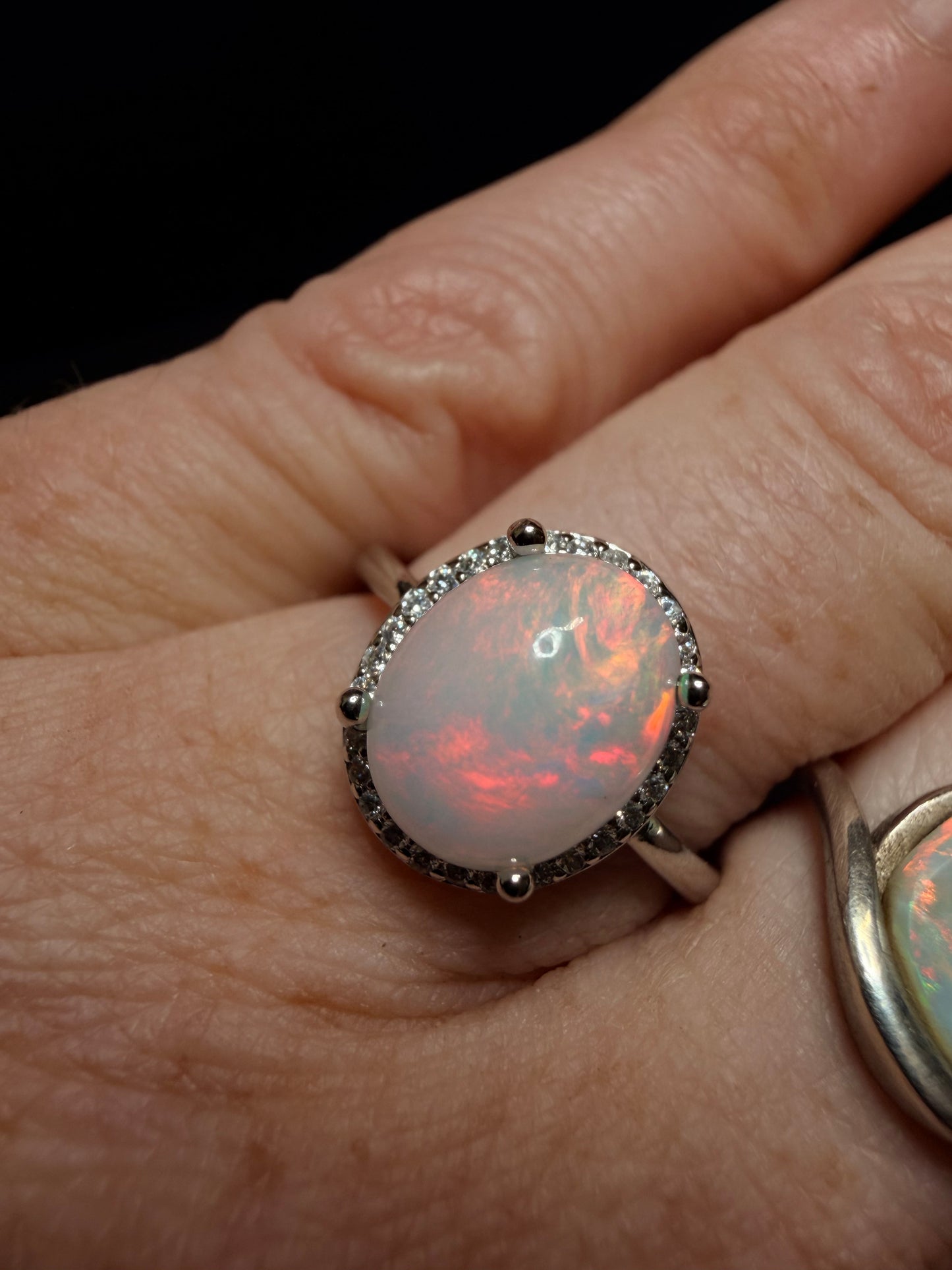 2.3 carat Ethiopian opal adjustable ring