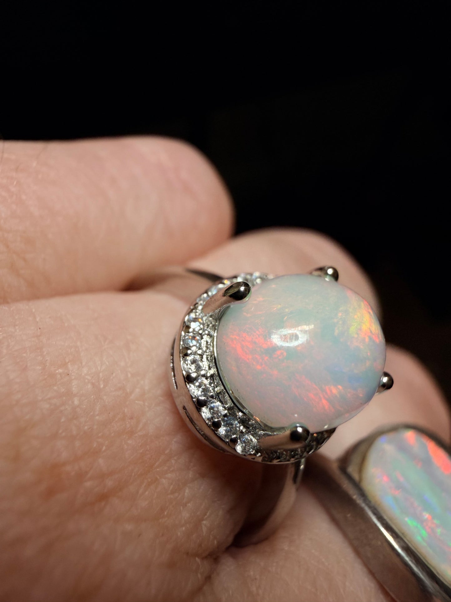 2.3 carat Ethiopian opal adjustable ring