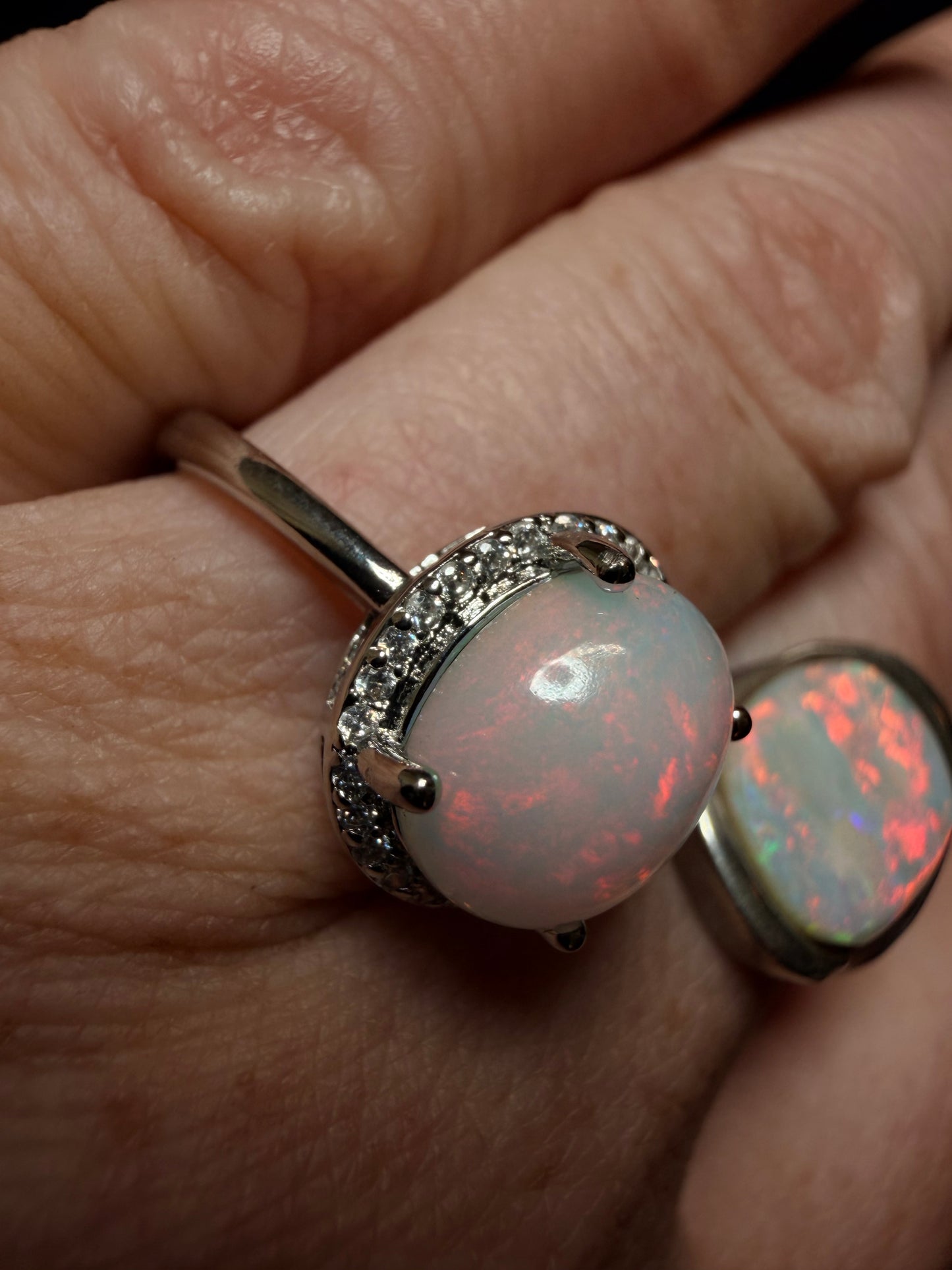2.3 carat Ethiopian opal adjustable ring