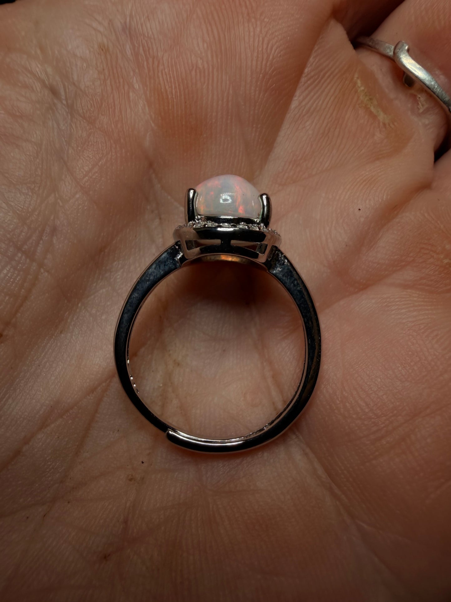 2.3 carat Ethiopian opal adjustable ring