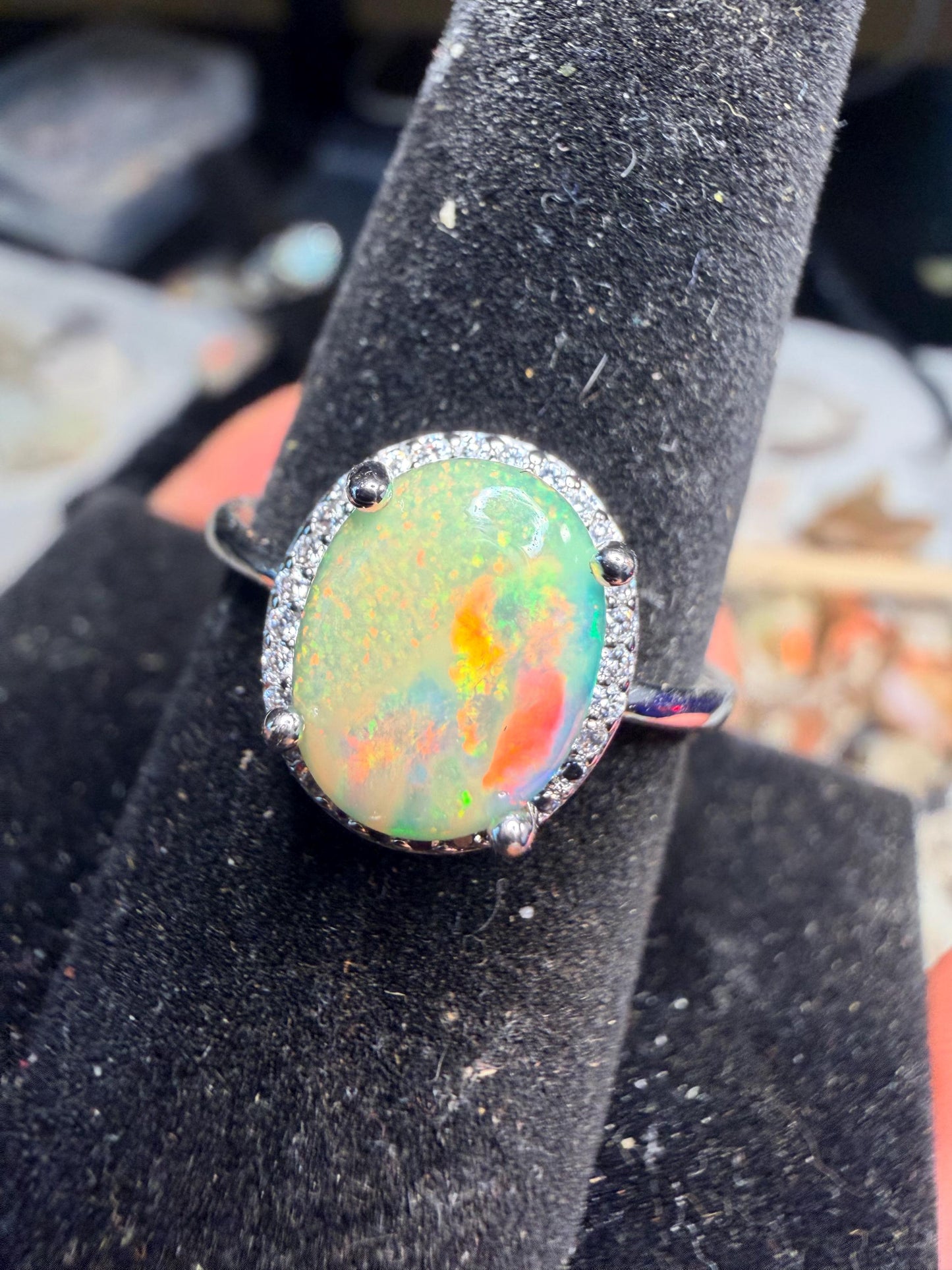 Super unique dark base Ethiopian opal 2.4 carats