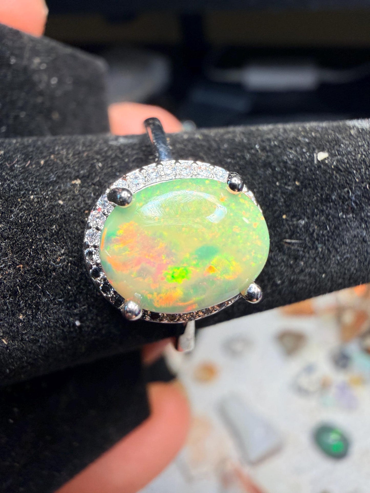 Super unique dark base Ethiopian opal 2.4 carats
