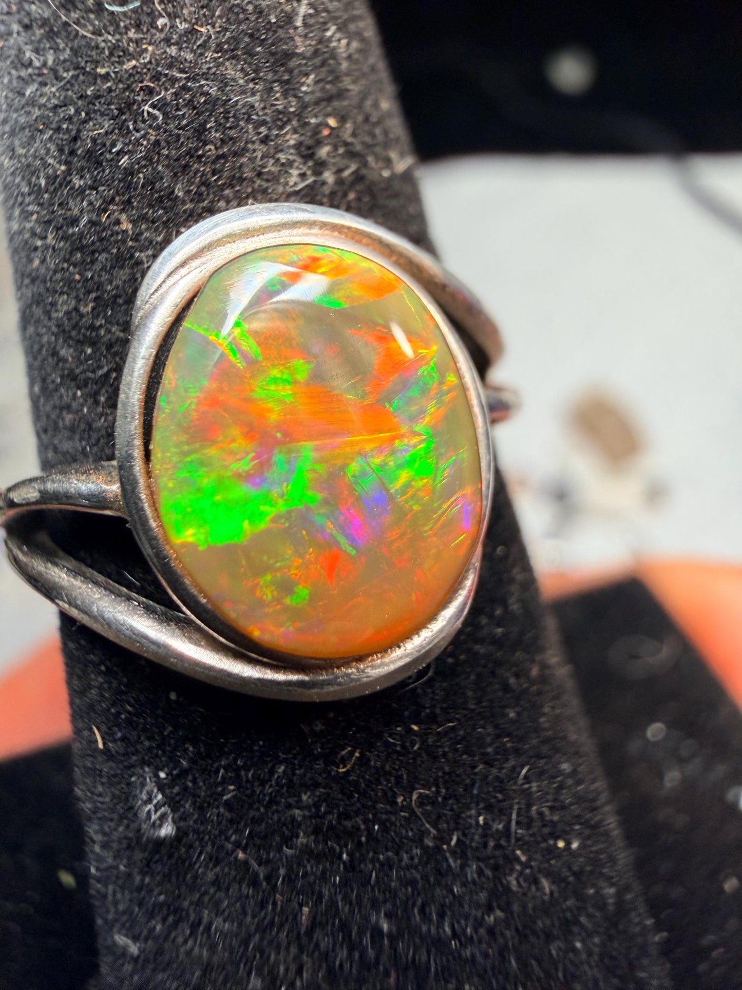 2.2 carat Ethiopian opal adjustable ring all natural