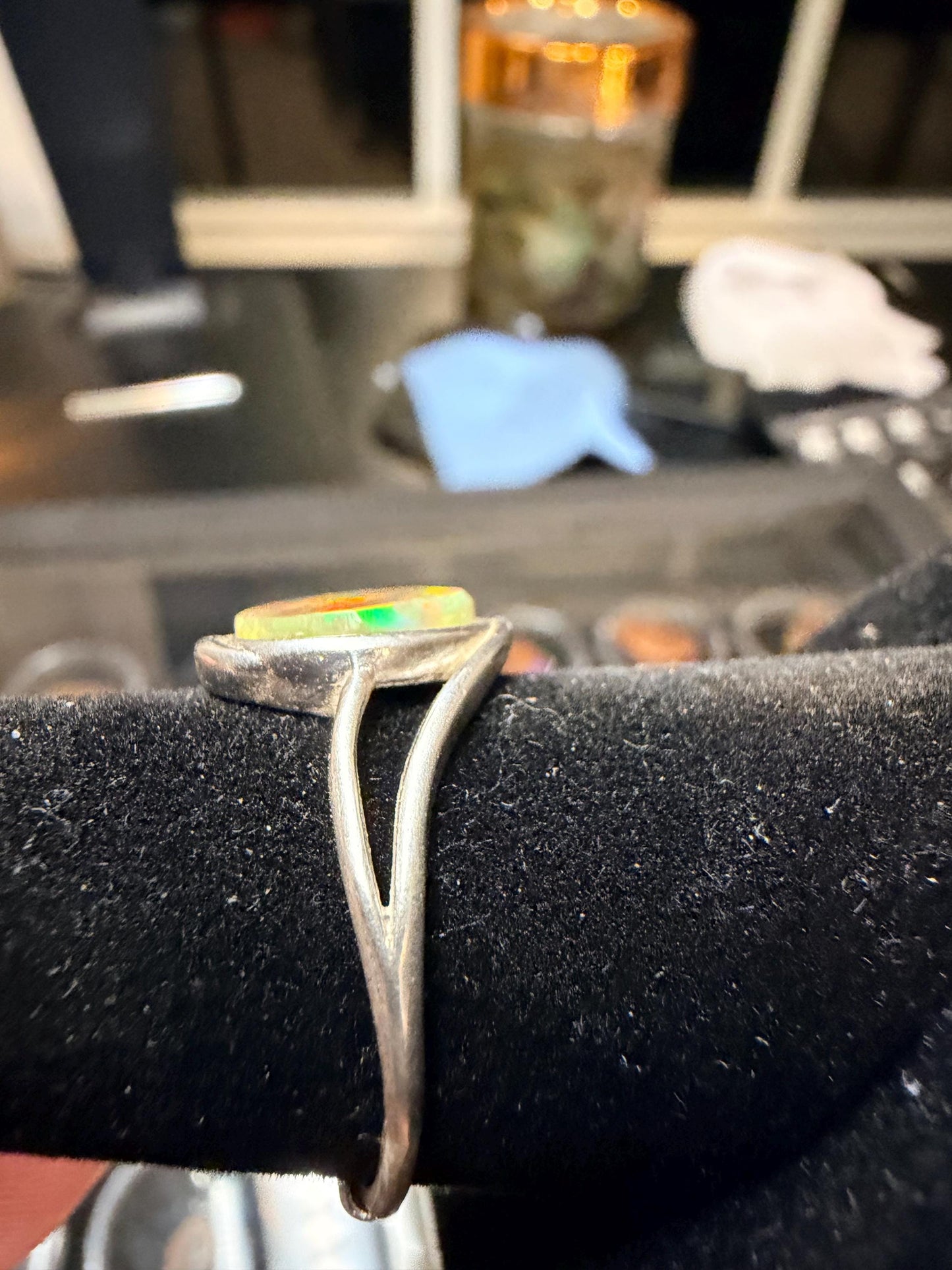 2.1 carat Ethiopian opal adjustable ring