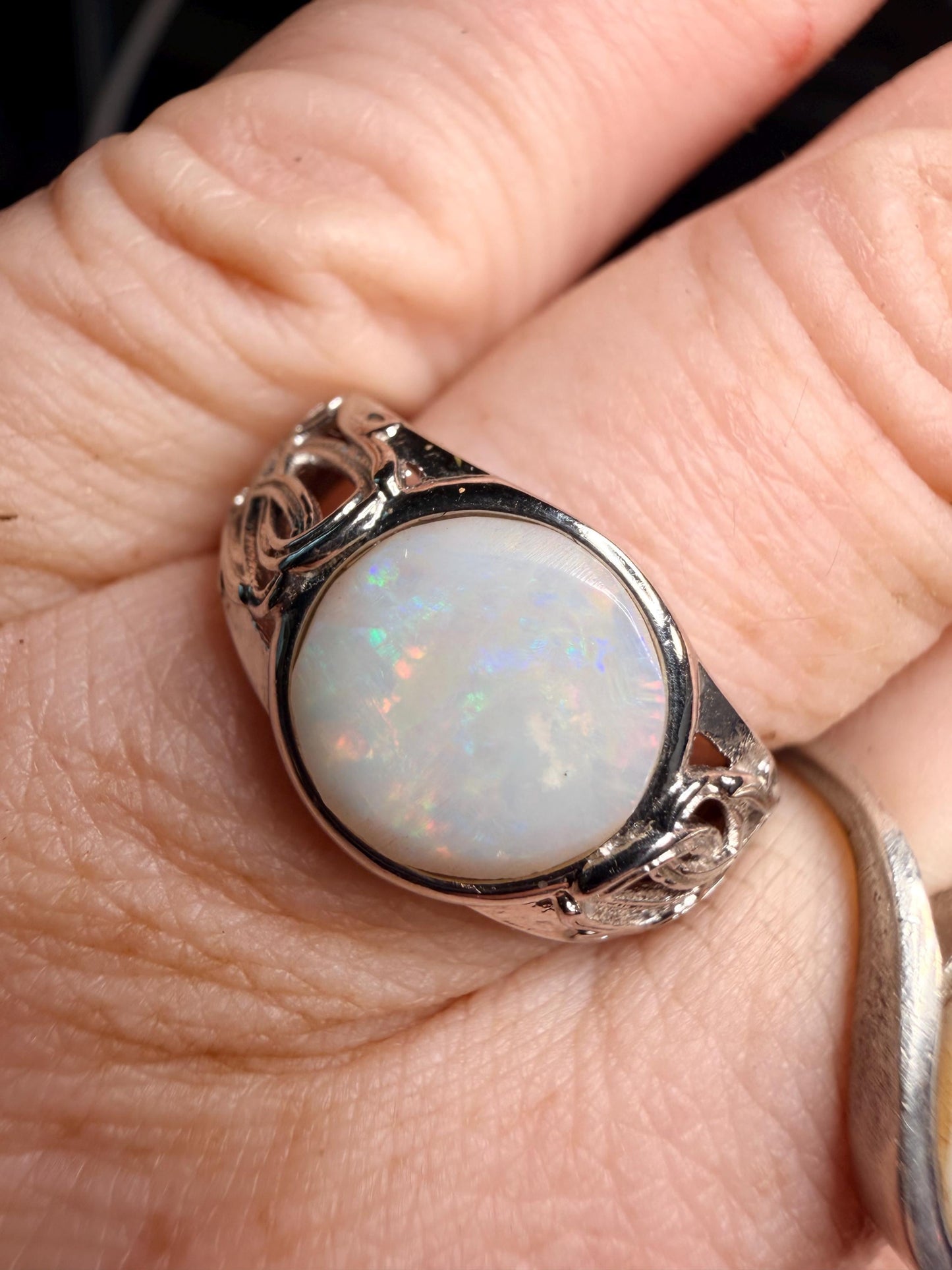 1.8 carat Australian opal adjustable ring