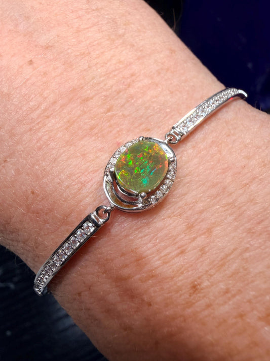 Ethiopian opal bracelet adjustable