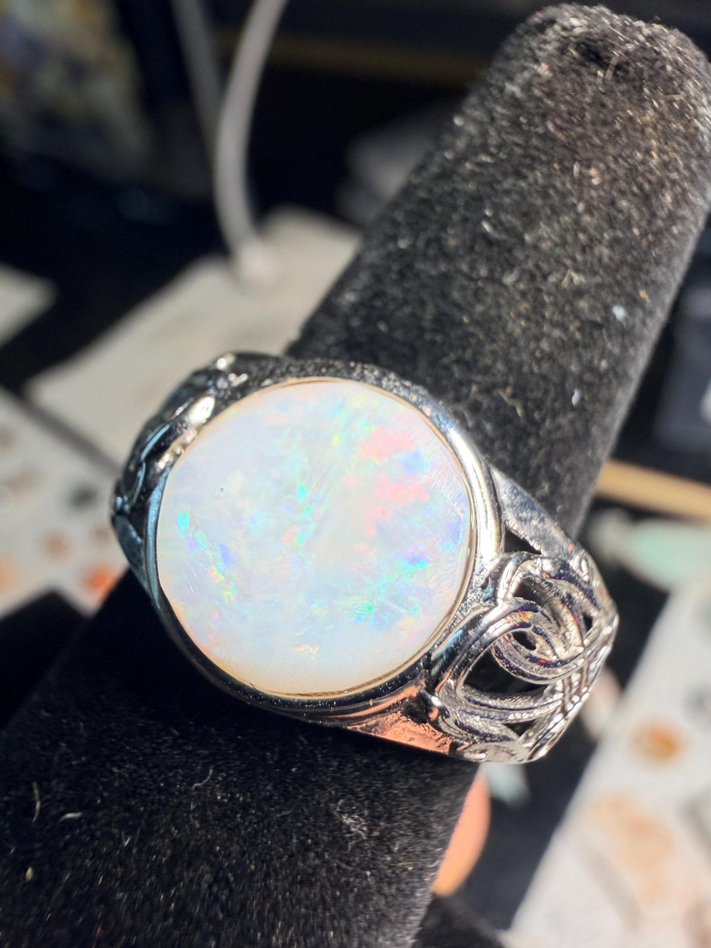 1.8 carat Australian opal adjustable ring