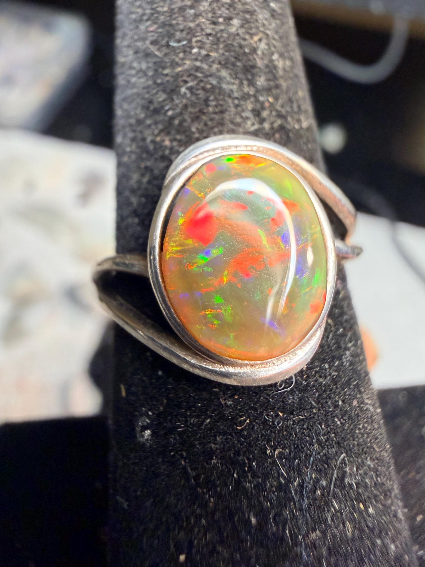 2.2 carat Ethiopian opal adjustable ring all natural